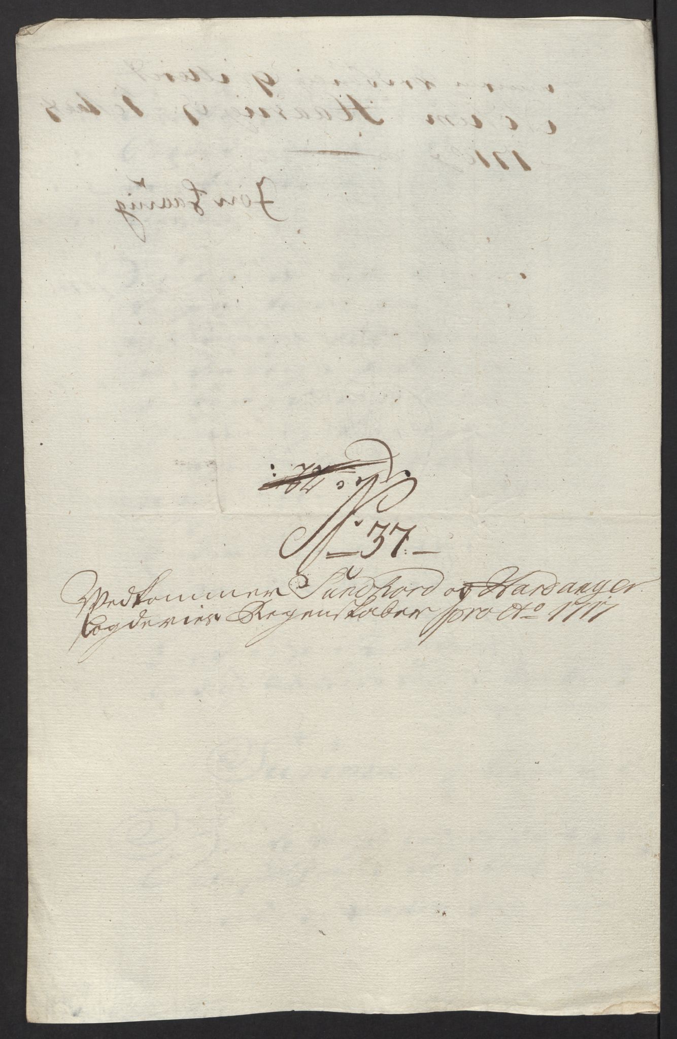 Rentekammeret inntil 1814, Reviderte regnskaper, Fogderegnskap, AV/RA-EA-4092/R48/L2994: Fogderegnskap Sunnhordland og Hardanger, 1717, s. 191