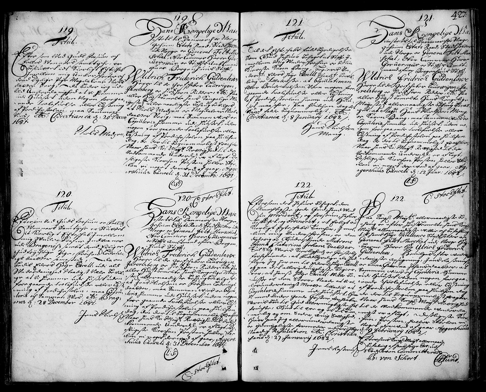 Stattholderembetet 1572-1771, AV/RA-EA-2870/Ad/L0003: Supplikasjons- og resolusjonsprotokoll, 1671-1682, s. 426b-427a