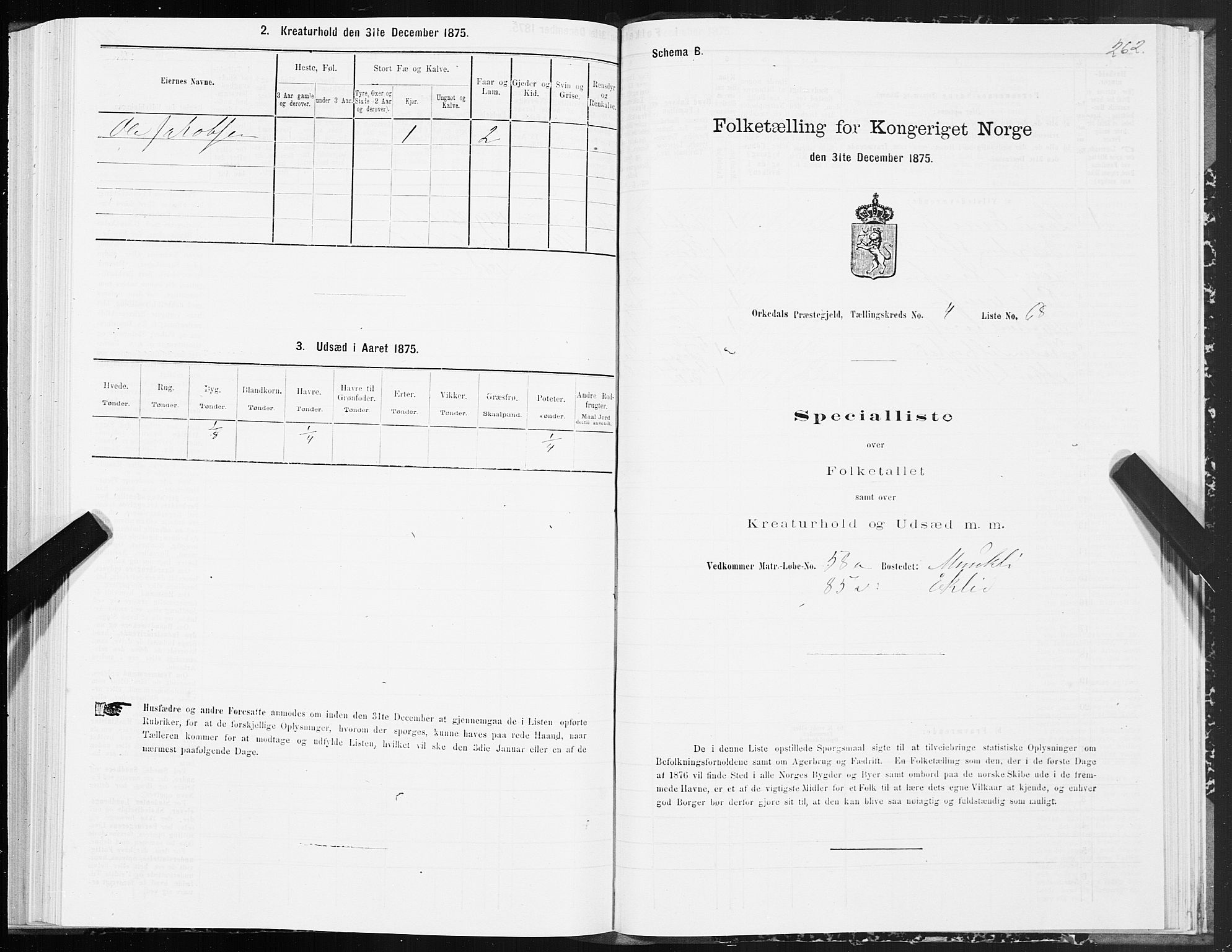 SAT, Folketelling 1875 for 1638P Orkdal prestegjeld, 1875, s. 2262
