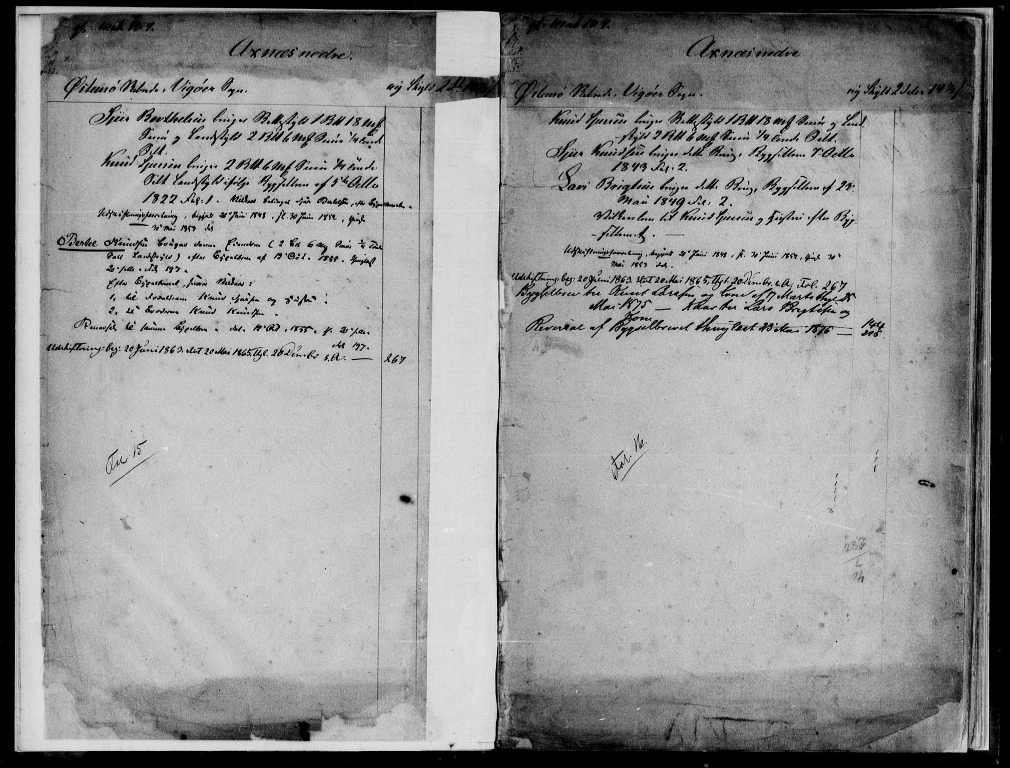 Hardanger og Voss sorenskriveri, SAB/A-2501/2/2A/2Aa/L0001: Panteregister nr. II.A.a.1, 1820-1870, s. 2