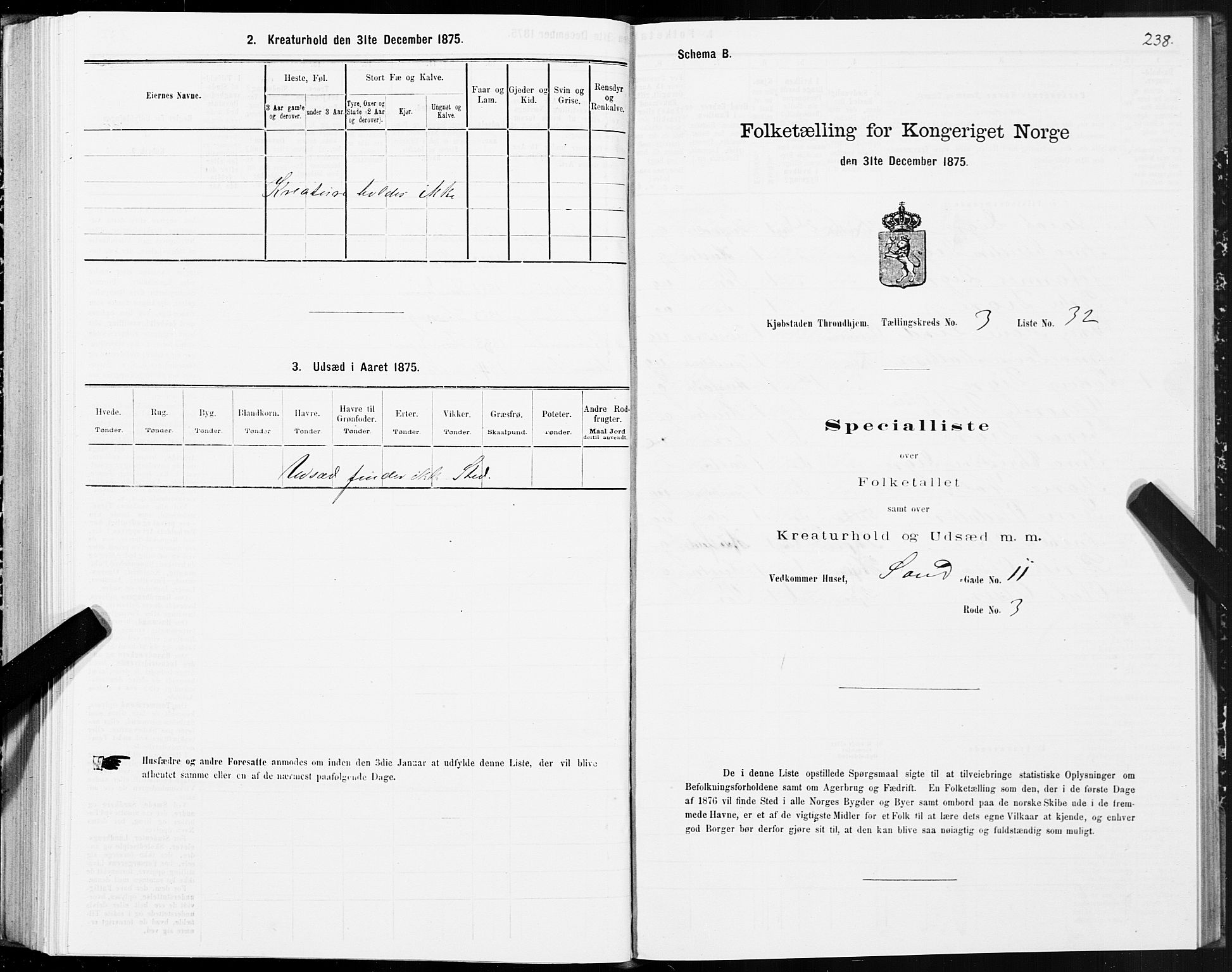 SAT, Folketelling 1875 for 1601 Trondheim kjøpstad, 1875, s. 2238