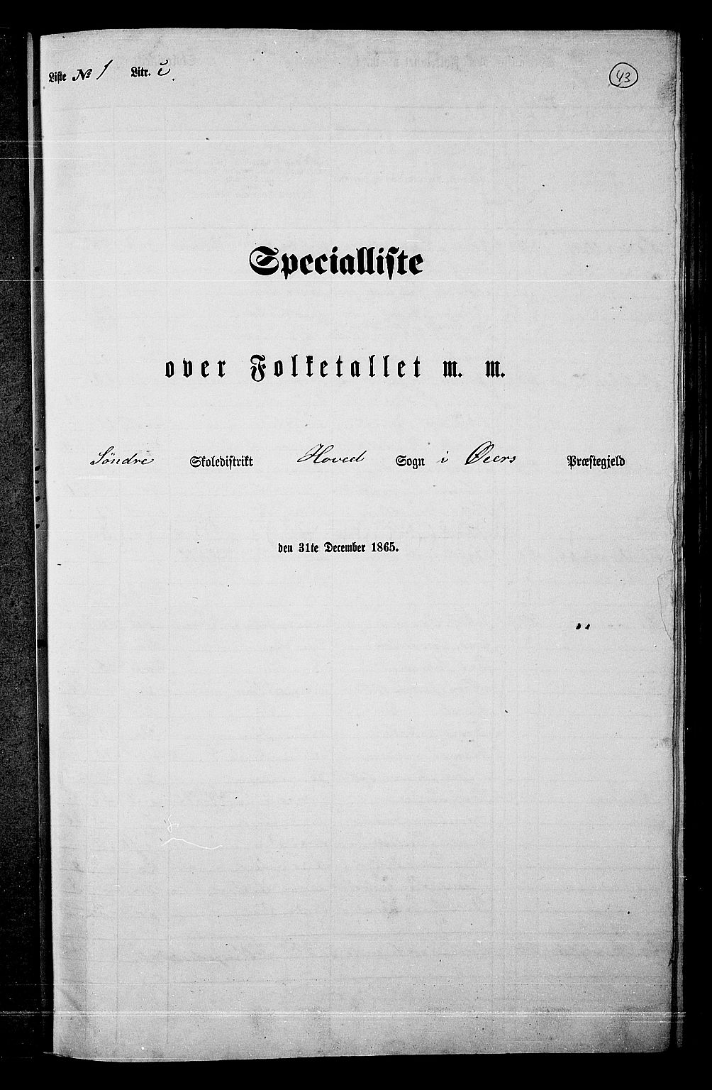 RA, Folketelling 1865 for 0521P Øyer prestegjeld, 1865, s. 40