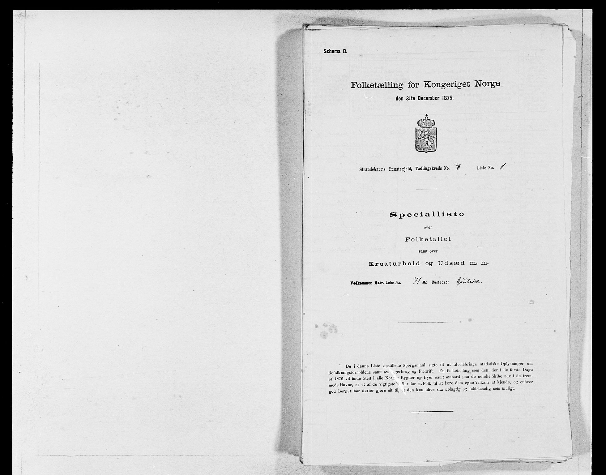 SAB, Folketelling 1875 for 1226P Strandebarm prestegjeld, 1875, s. 806