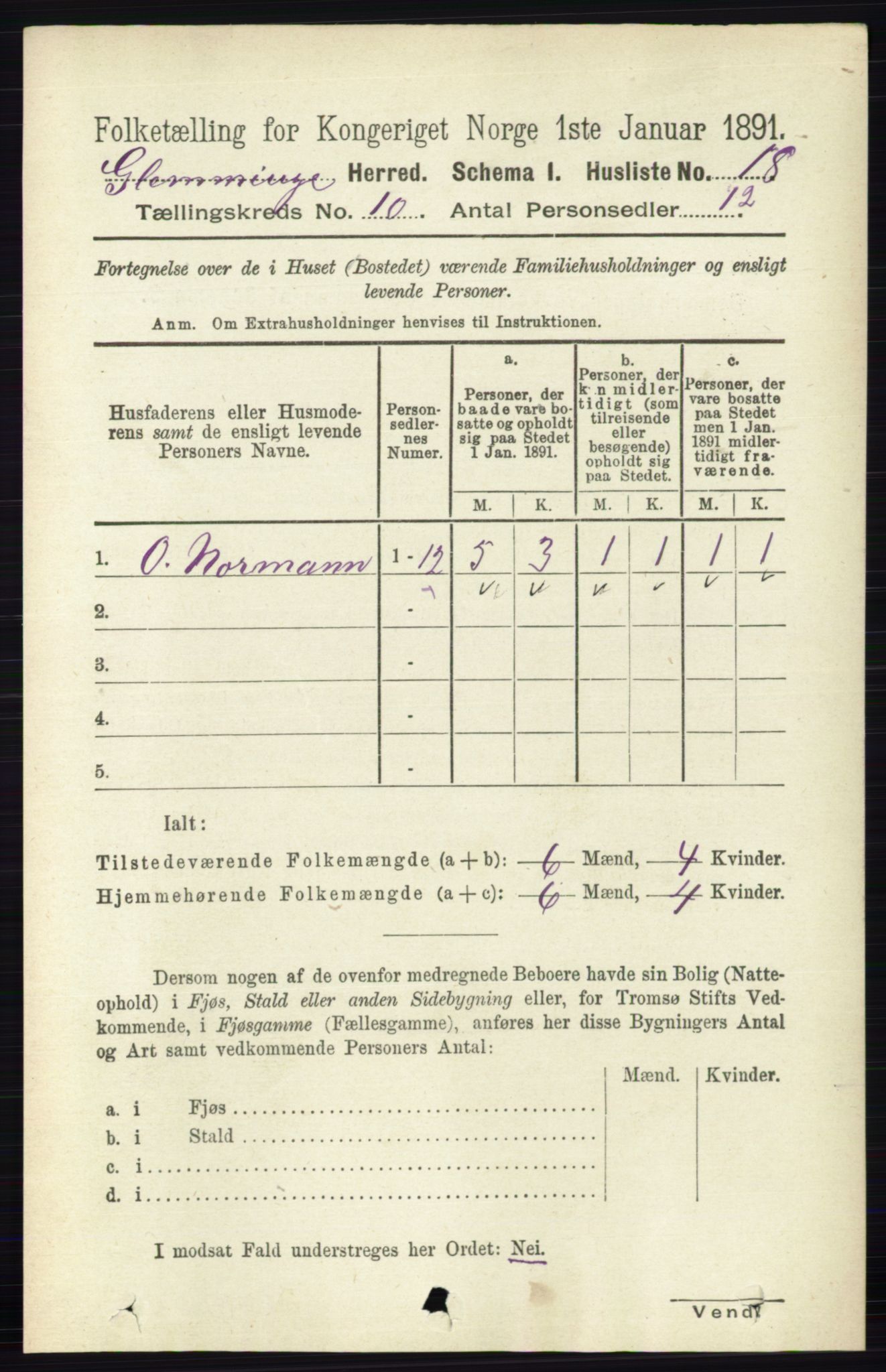 RA, Folketelling 1891 for 0132 Glemmen herred, 1891, s. 9918