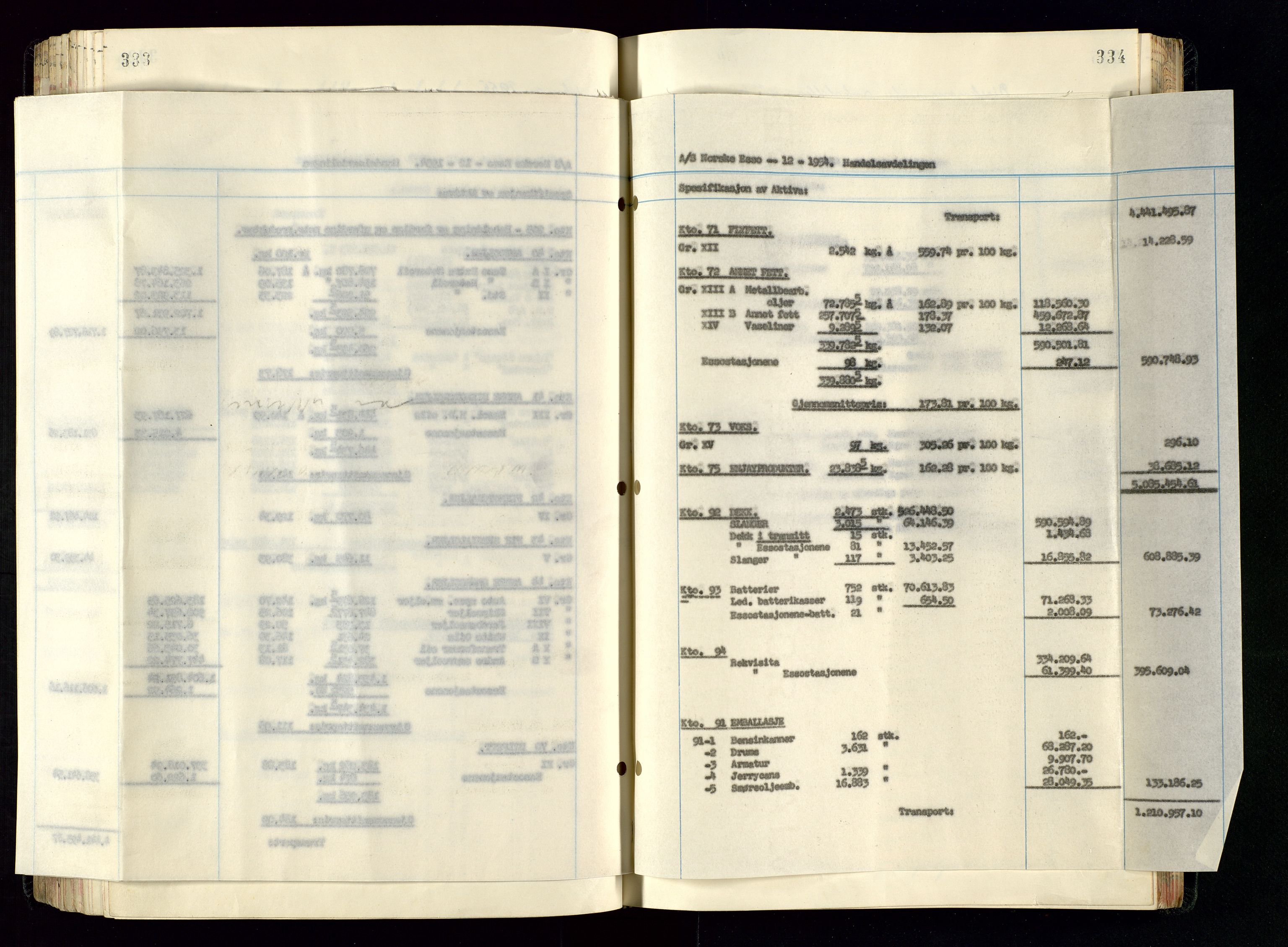 PA 1534 - Østlandske Petroleumscompagni A/S, AV/SAST-A-101954/A/Aa/L0005/0001: Direksjonsprotokoller / Den Administrerende Direksjon alle selskaper (referatprotokoll), 1943-1958