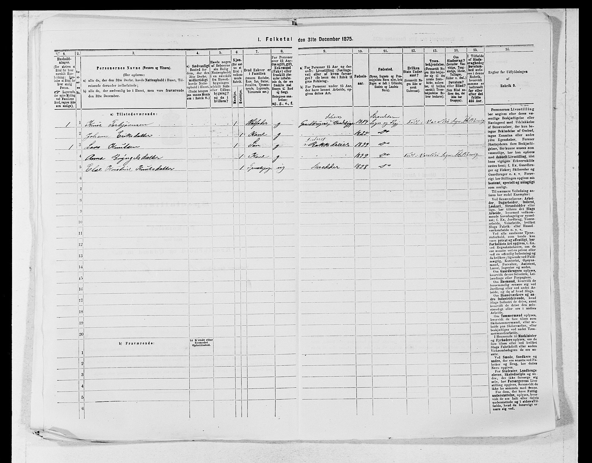 SAB, Folketelling 1875 for 1226P Strandebarm prestegjeld, 1875, s. 746