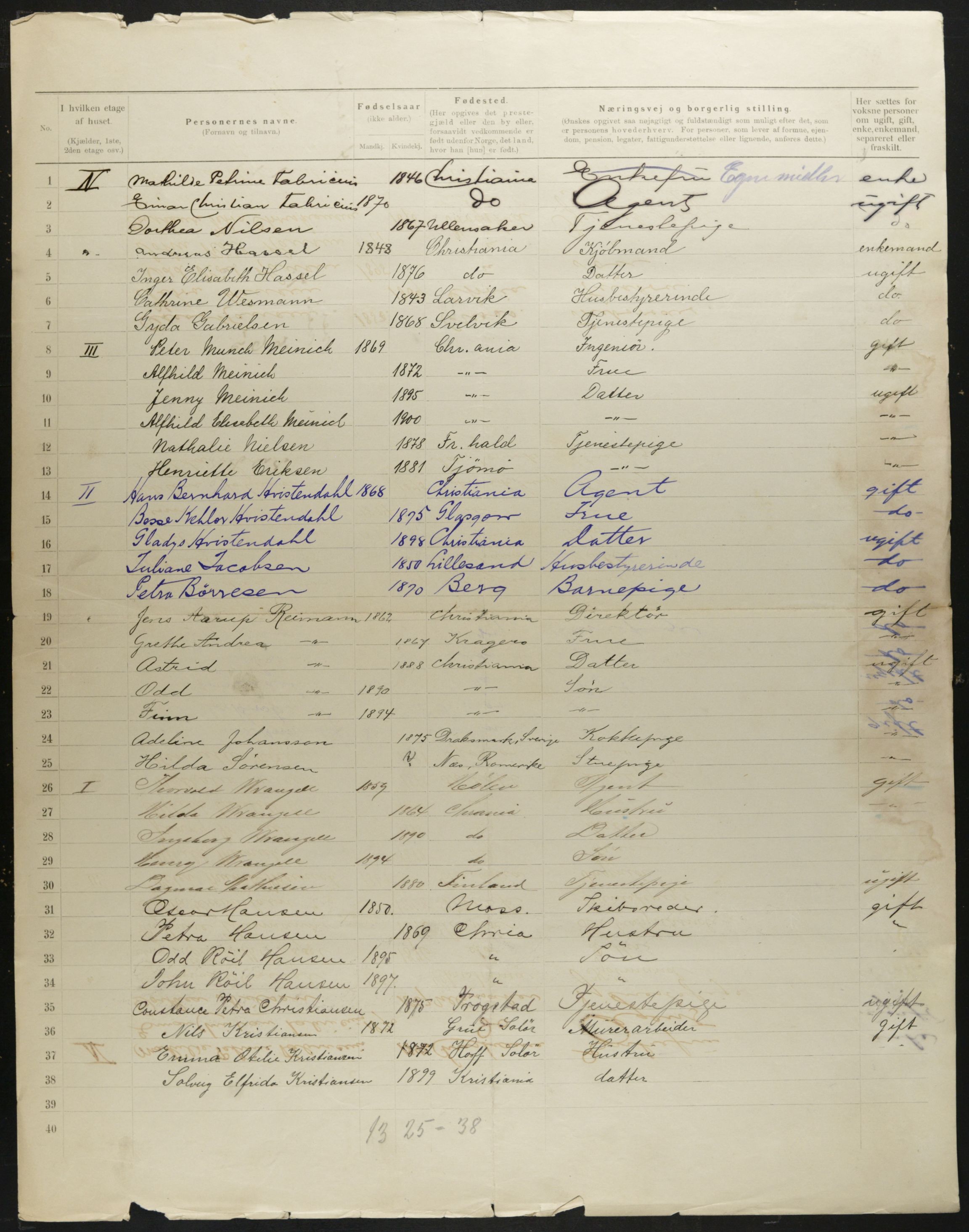 OBA, Kommunal folketelling 31.12.1901 for Kristiania kjøpstad, 1901, s. 362