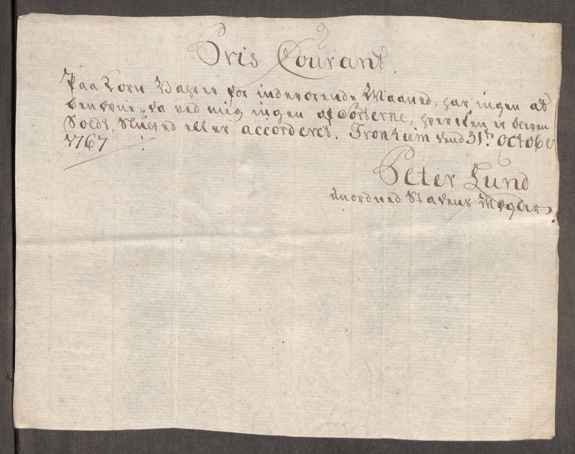 Rentekammeret inntil 1814, Realistisk ordnet avdeling, RA/EA-4070/Oe/L0009: [Ø1]: Nordafjelske priskuranter, 1759-1768, s. 345