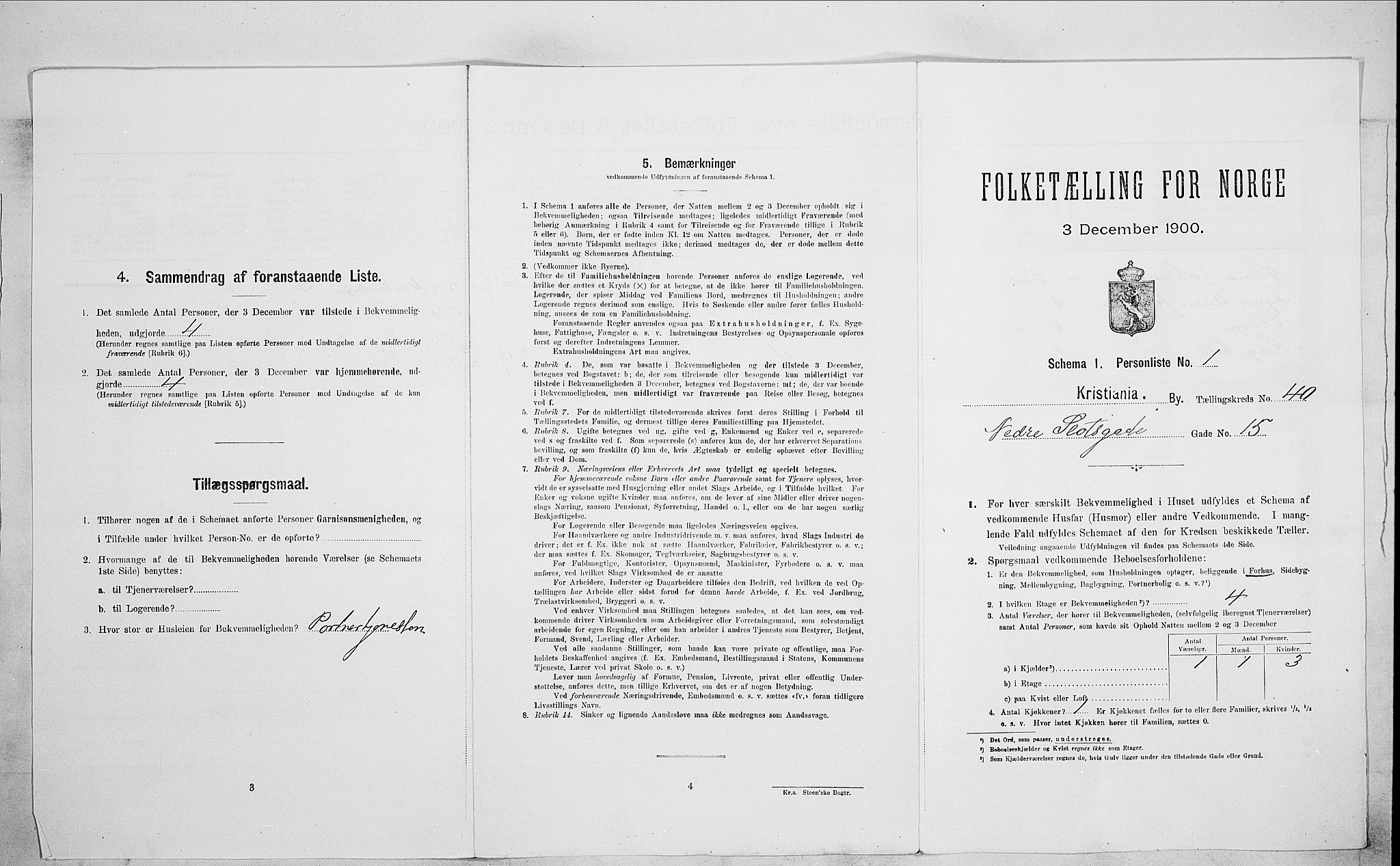SAO, Folketelling 1900 for 0301 Kristiania kjøpstad, 1900, s. 62912