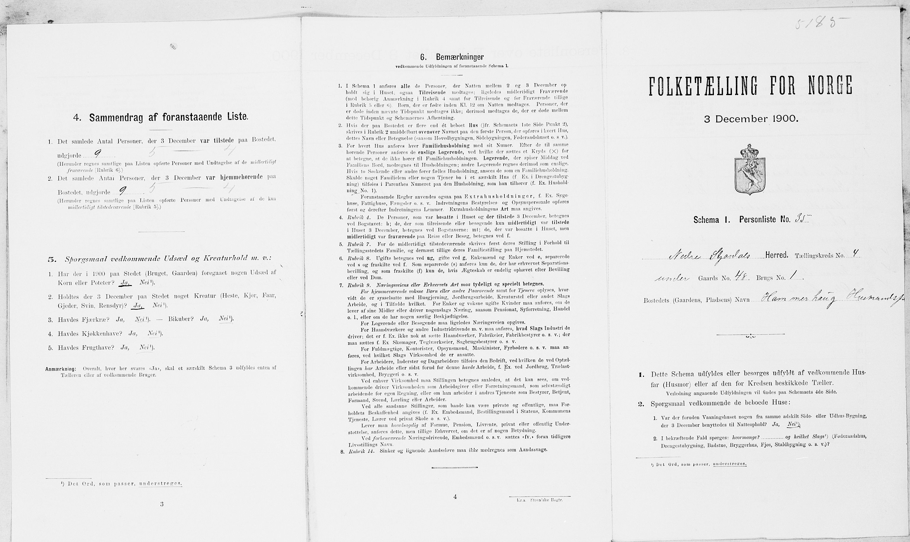 SAT, Folketelling 1900 for 1714 Nedre Stjørdal herred, 1900, s. 462