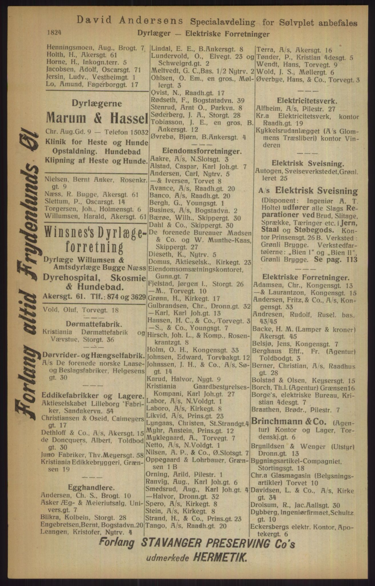 Kristiania/Oslo adressebok, PUBL/-, 1915, s. 1824