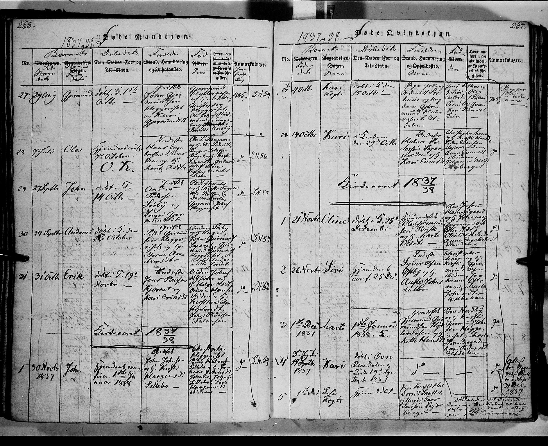 Trysil prestekontor, AV/SAH-PREST-046/H/Ha/Haa/L0003: Ministerialbok nr. 3 /1, 1814-1841, s. 266-267