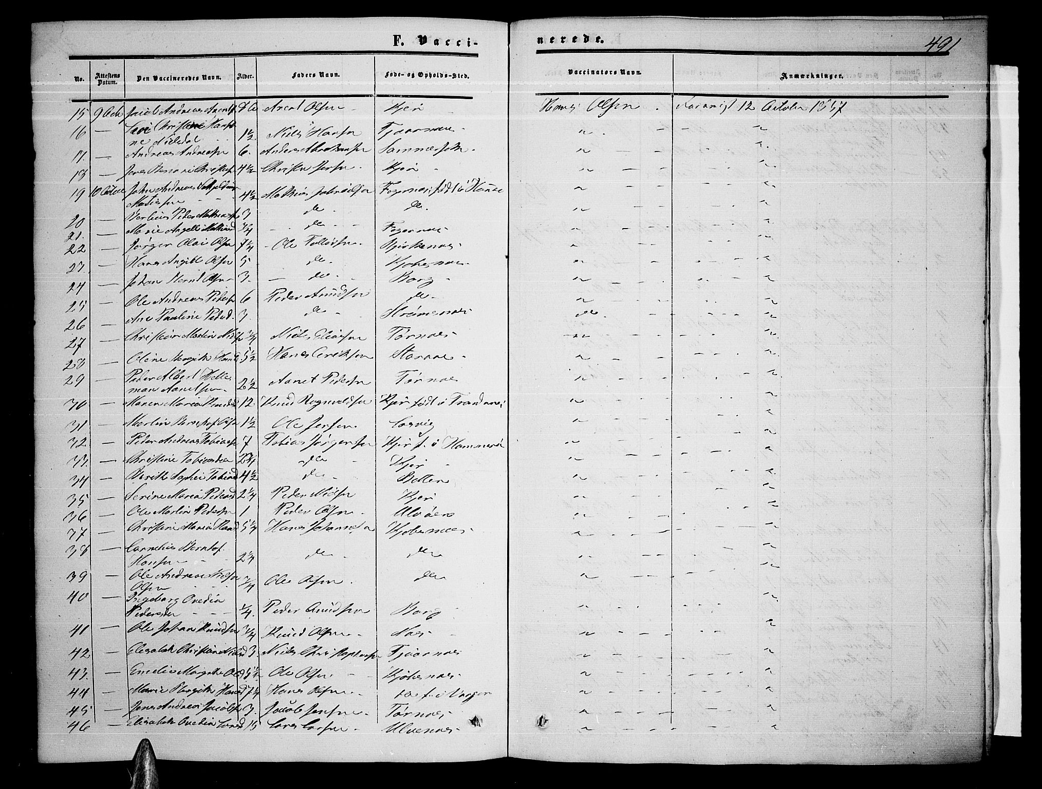 Ministerialprotokoller, klokkerbøker og fødselsregistre - Nordland, AV/SAT-A-1459/872/L1046: Klokkerbok nr. 872C02, 1852-1879, s. 491