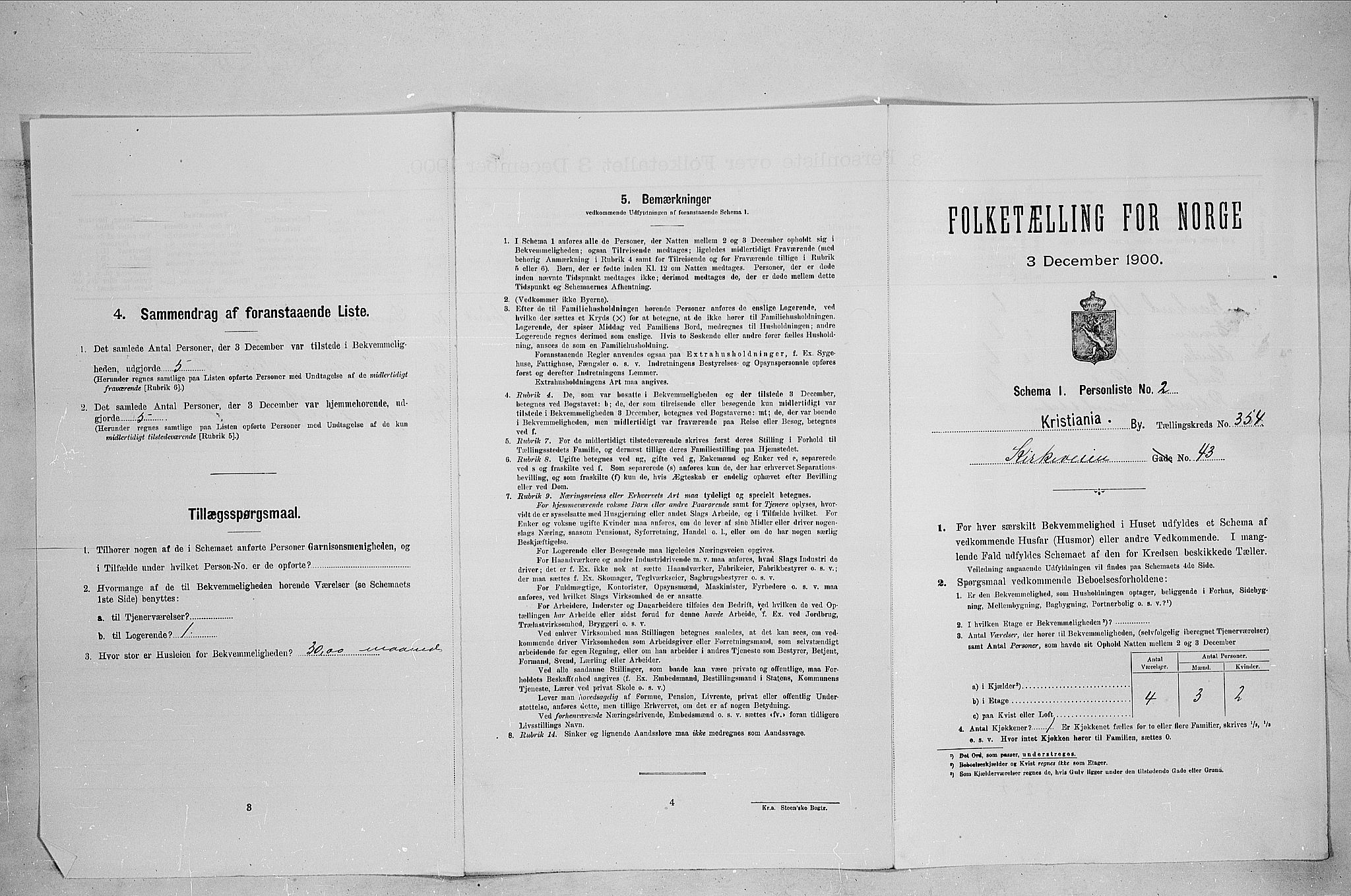 SAO, Folketelling 1900 for 0301 Kristiania kjøpstad, 1900, s. 45974