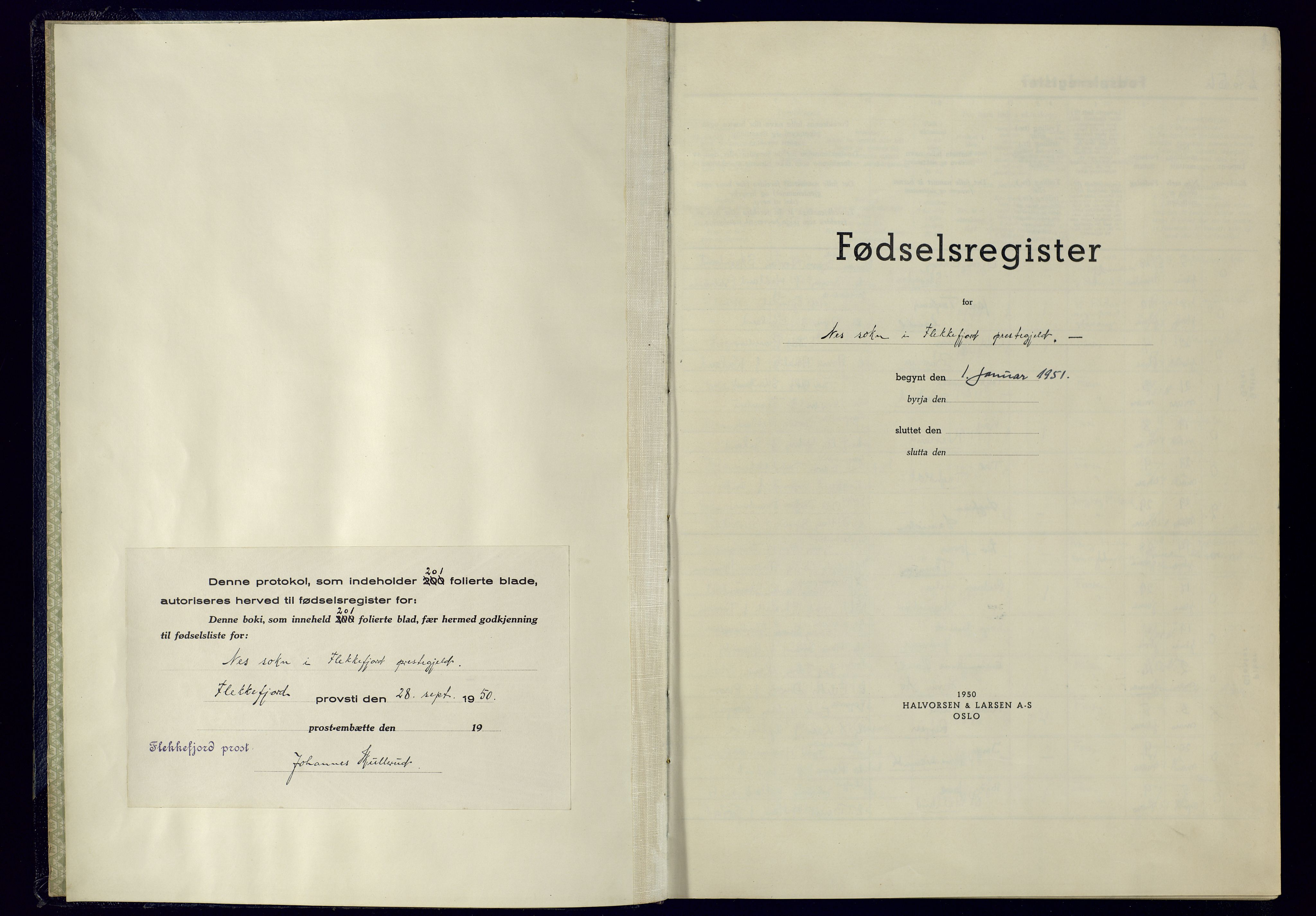 Flekkefjord sokneprestkontor, SAK/1111-0012/J/Ja/L0006: Fødselsregister nr. 6, 1951-1965