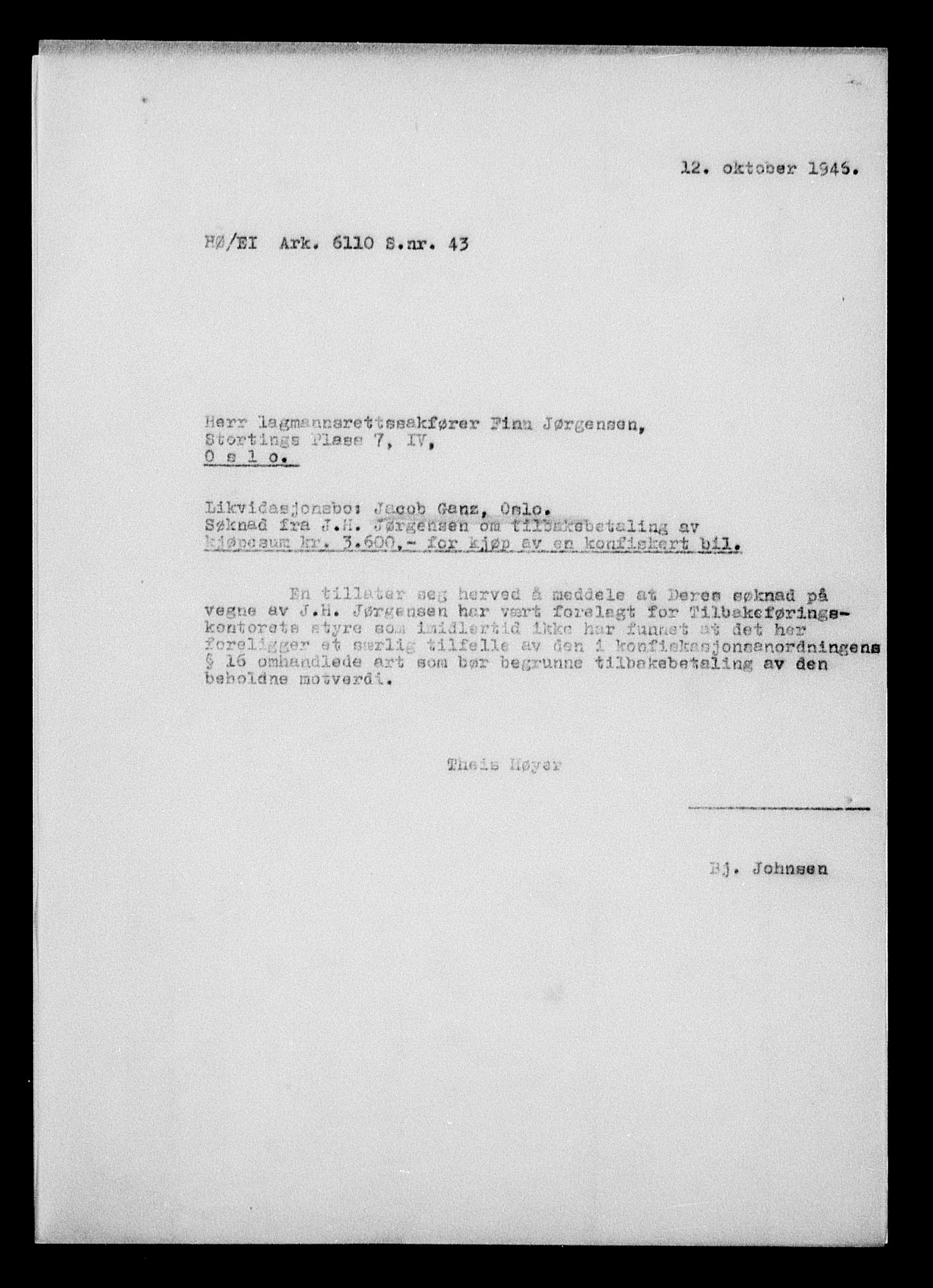 Justisdepartementet, Tilbakeføringskontoret for inndratte formuer, AV/RA-S-1564/H/Hc/Hcc/L0936: --, 1945-1947, s. 765