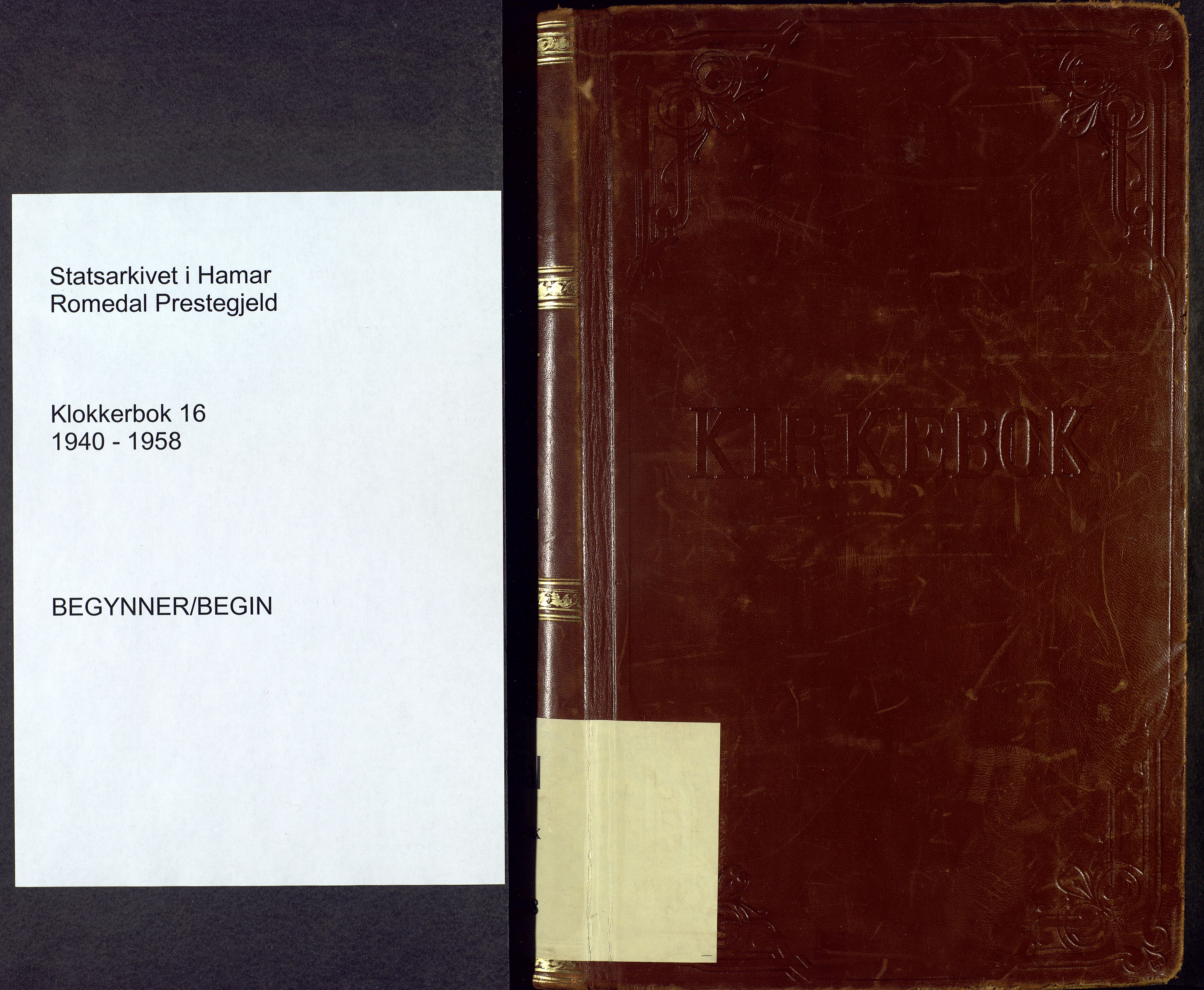 Romedal prestekontor, SAH/PREST-004/L/L0016: Klokkerbok nr. 16, 1940-1958