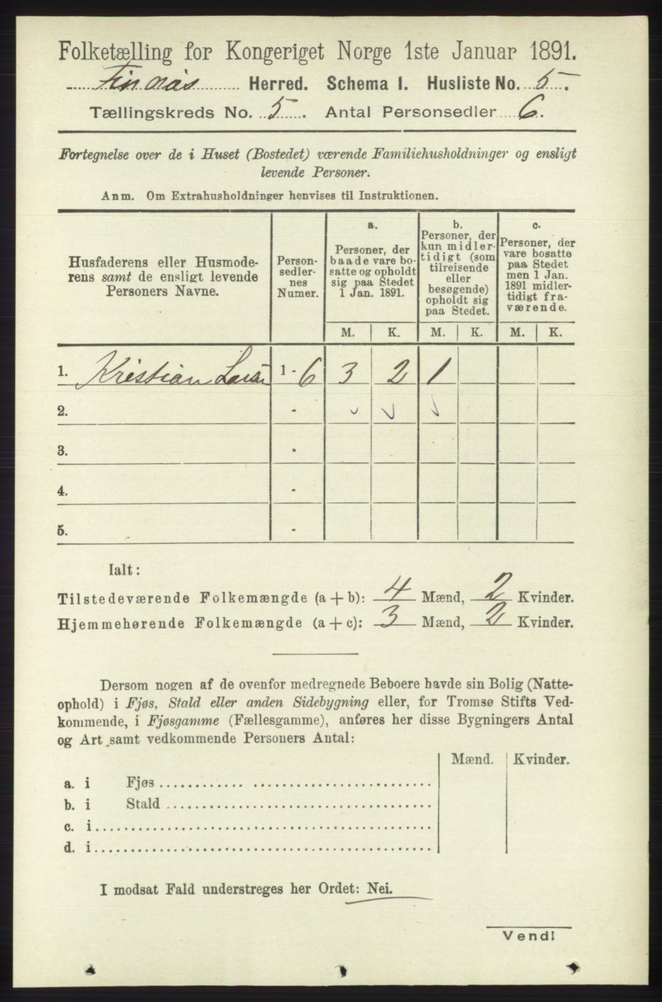 RA, Folketelling 1891 for 1218 Finnås herred, 1891, s. 2191