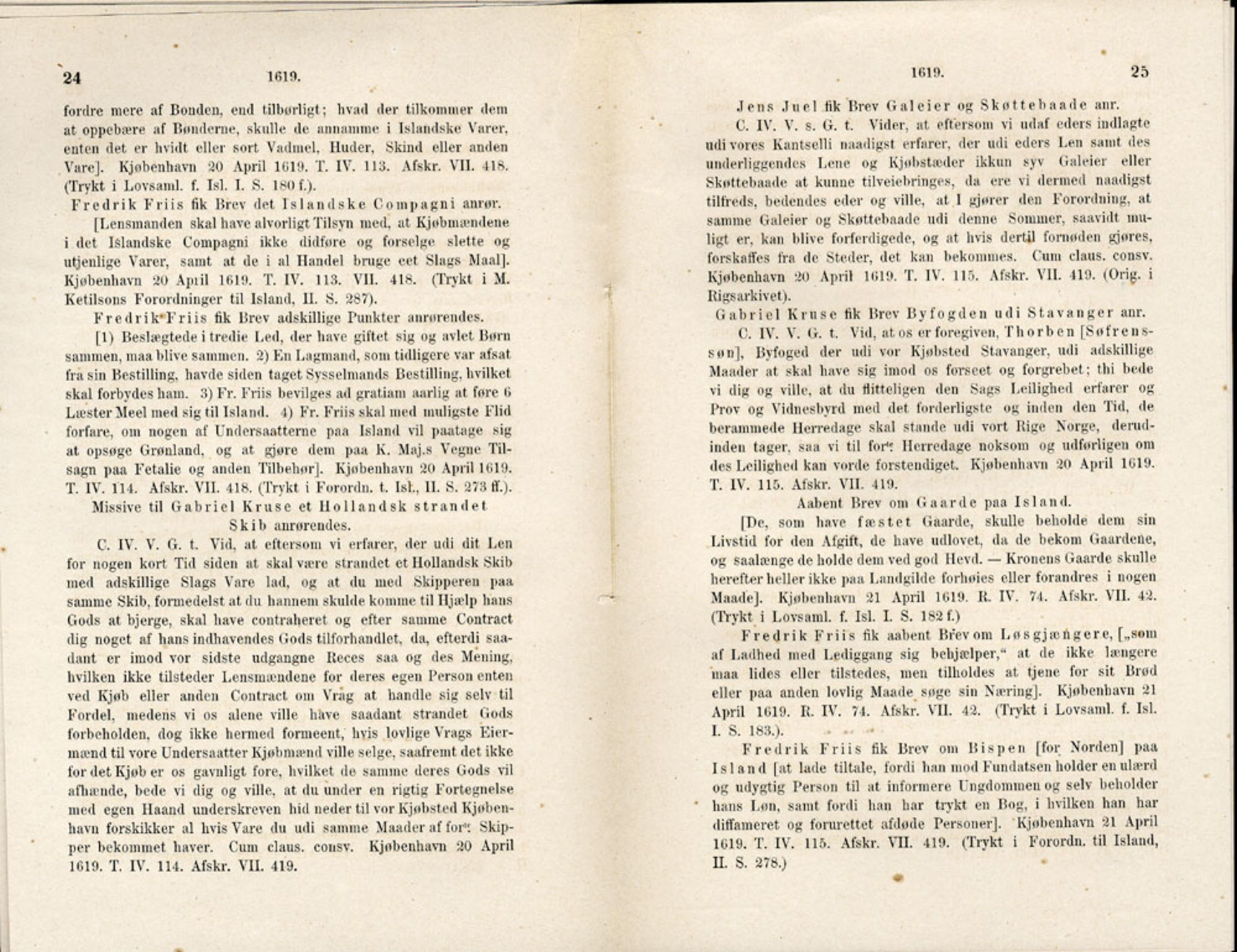 Publikasjoner utgitt av Det Norske Historiske Kildeskriftfond, PUBL/-/-/-: Norske Rigs-Registranter, bind 5, 1619-1627, s. 24-25