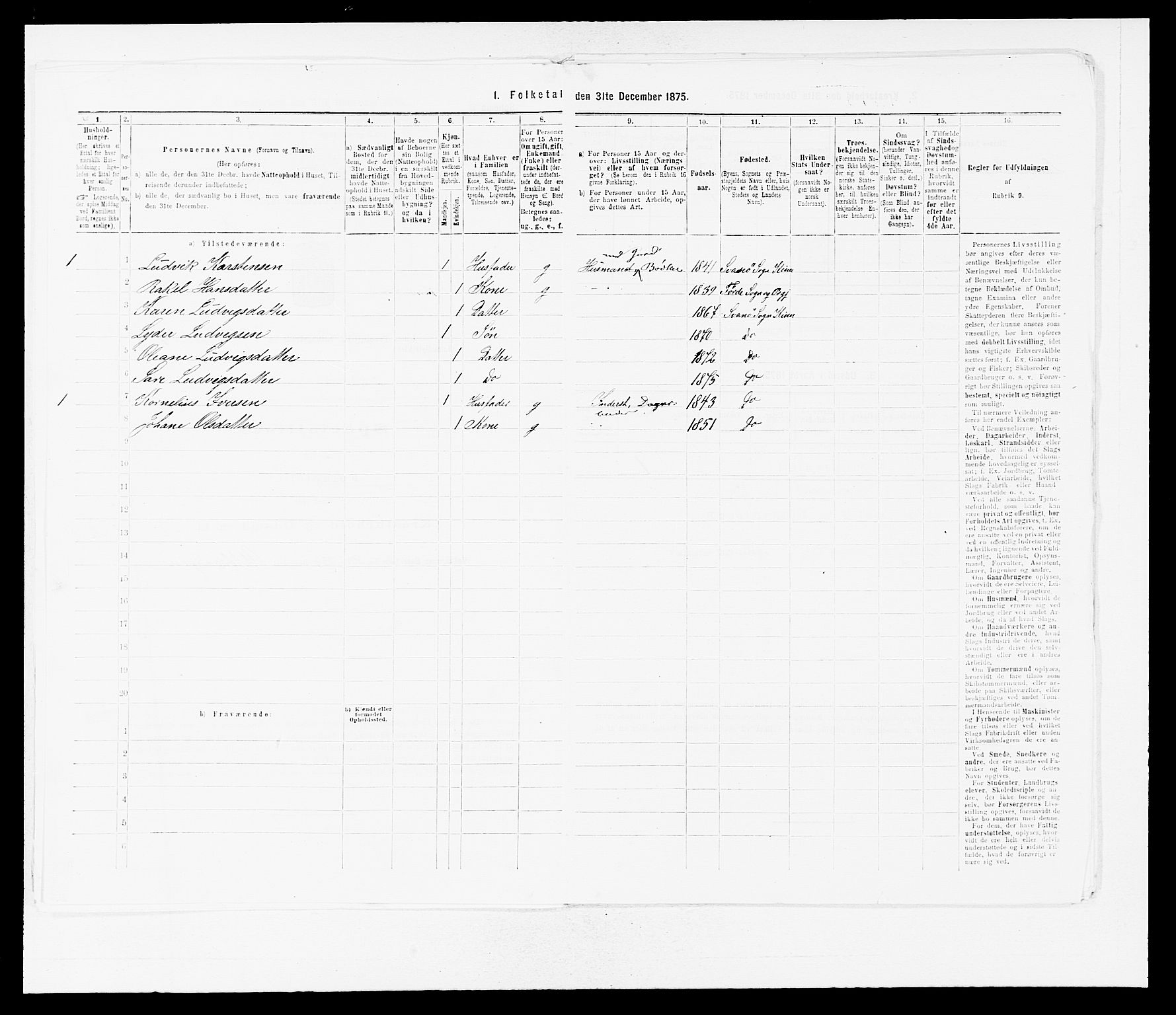 SAB, Folketelling 1875 for 1437L Kinn prestegjeld, Kinn sokn og Svanøy sokn, 1875, s. 660