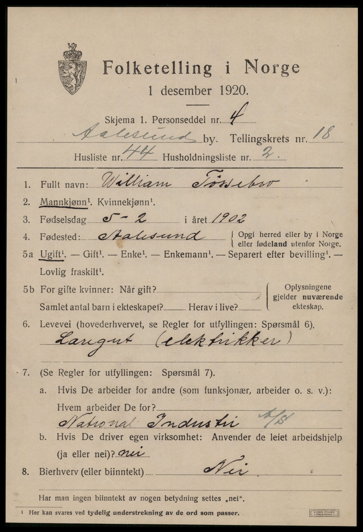 SAT, Folketelling 1920 for 1501 Ålesund kjøpstad, 1920, s. 35534