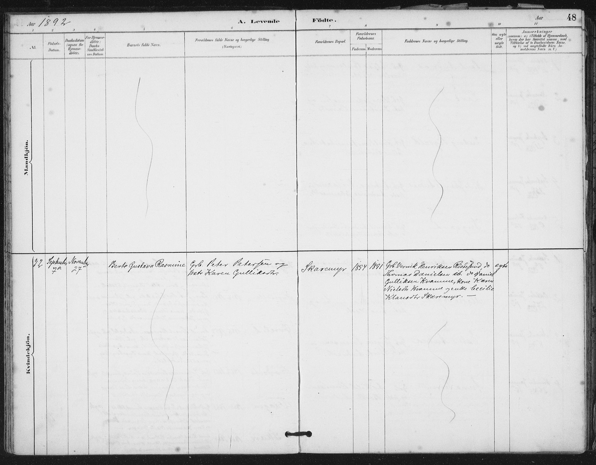 Ministerialprotokoller, klokkerbøker og fødselsregistre - Møre og Romsdal, SAT/A-1454/503/L0037: Ministerialbok nr. 503A05, 1884-1900, s. 48