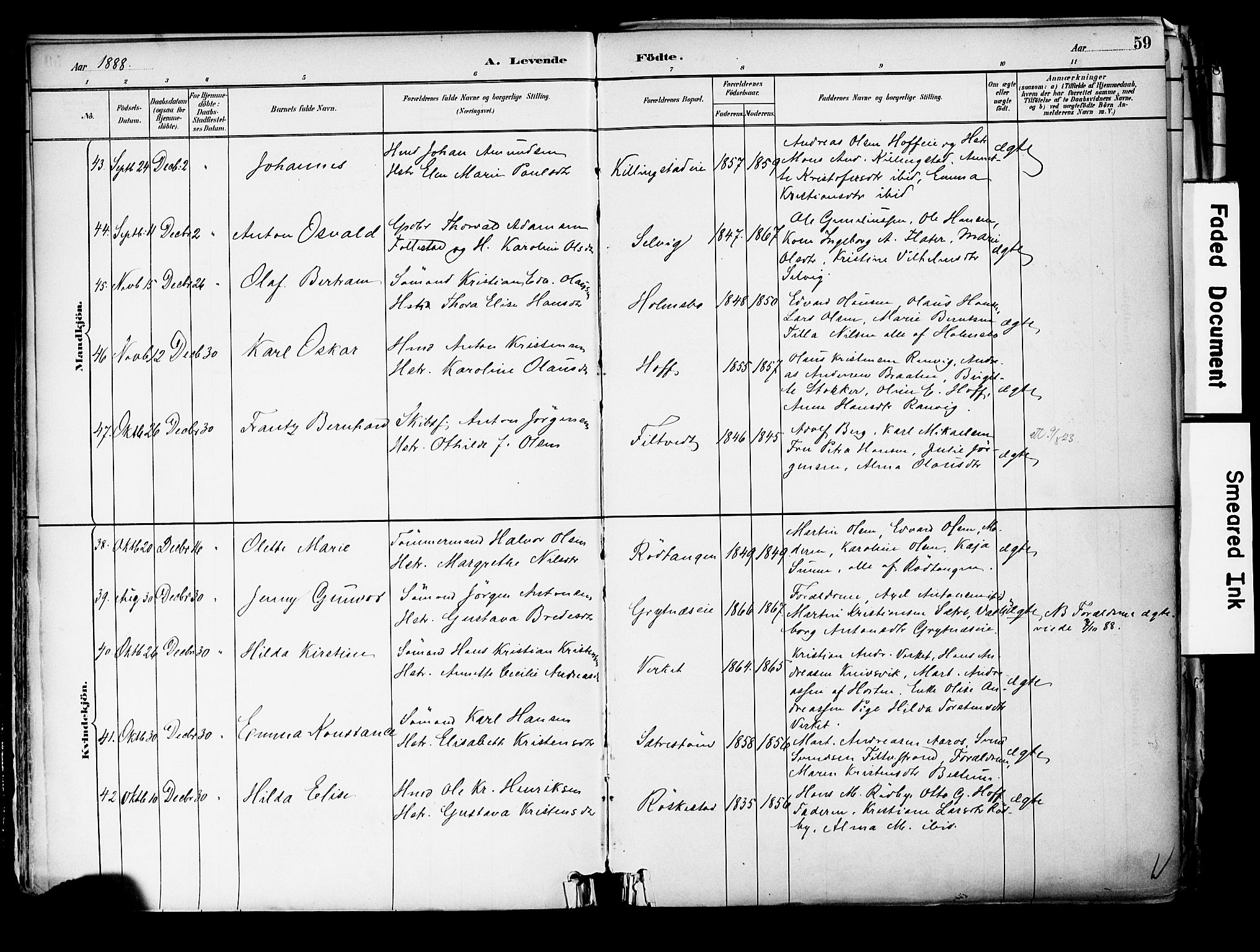 Hurum kirkebøker, AV/SAKO-A-229/F/Fa/L0014: Ministerialbok nr. 14, 1882-1895, s. 59