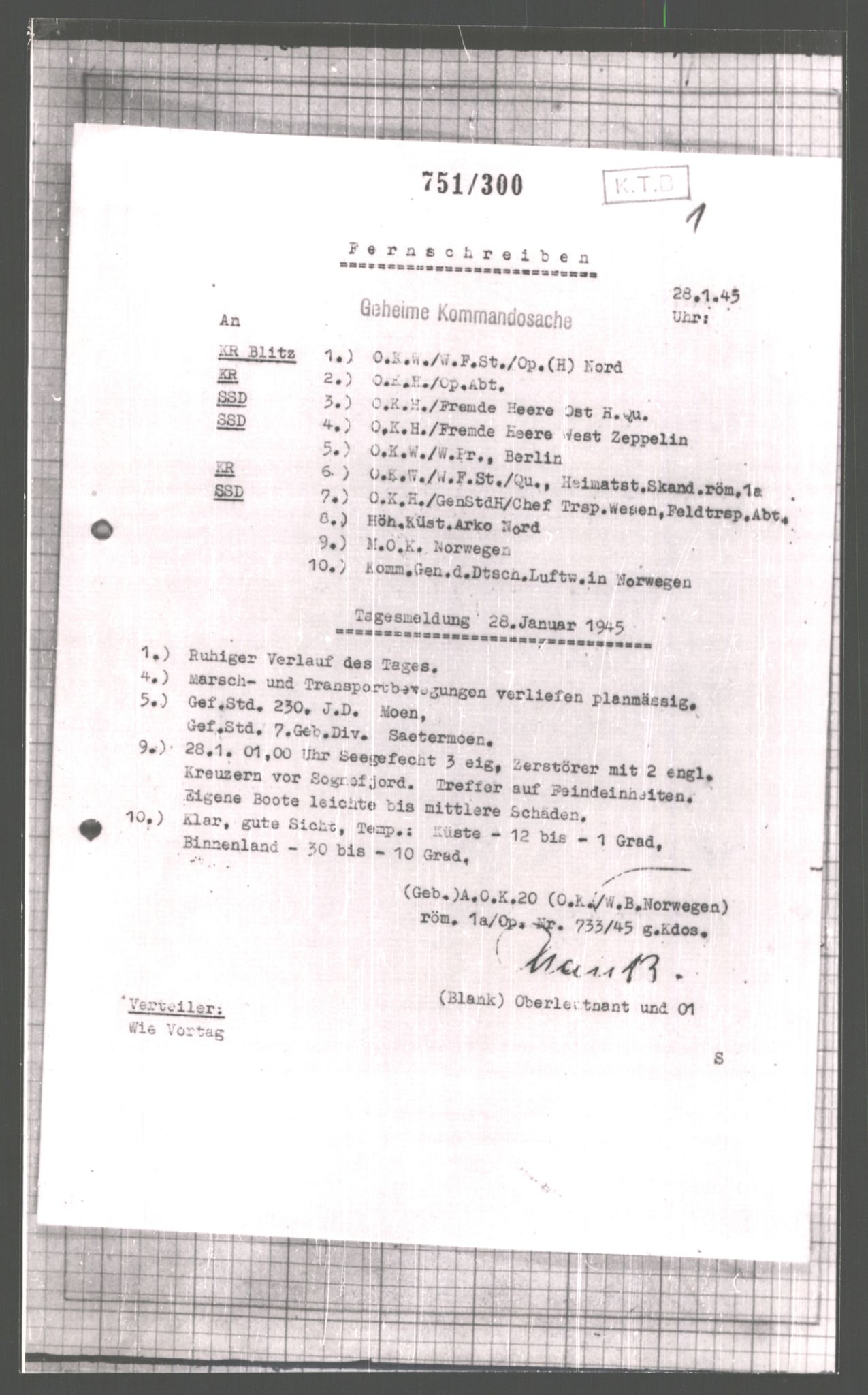 Forsvarets Overkommando. 2 kontor. Arkiv 11.4. Spredte tyske arkivsaker, AV/RA-RAFA-7031/D/Dar/Dara/L0006: Krigsdagbøker for 20. Gebirgs-Armee-Oberkommando (AOK 20), 1945, s. 845