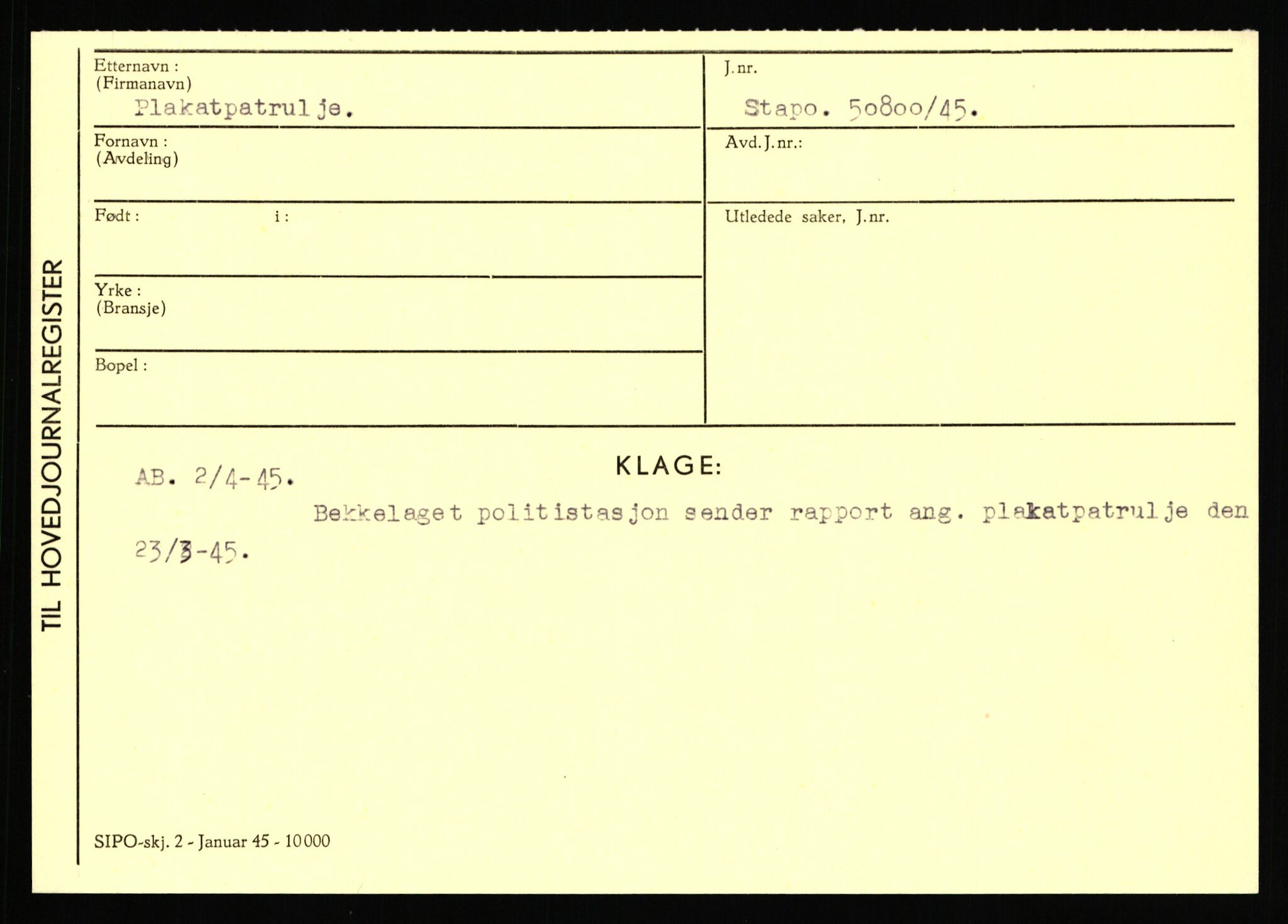 Statspolitiet - Hovedkontoret / Osloavdelingen, AV/RA-S-1329/C/Ca/L0012: Oanæs - Quistgaard	, 1943-1945, s. 4591