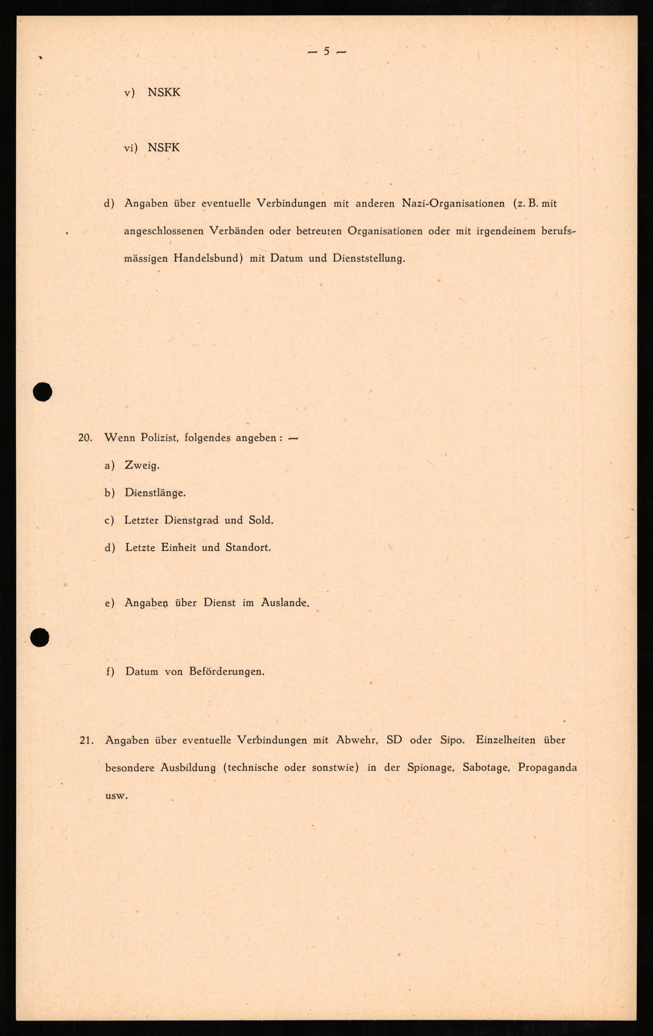 Forsvaret, Forsvarets overkommando II, RA/RAFA-3915/D/Db/L0007: CI Questionaires. Tyske okkupasjonsstyrker i Norge. Tyskere., 1945-1946, s. 163