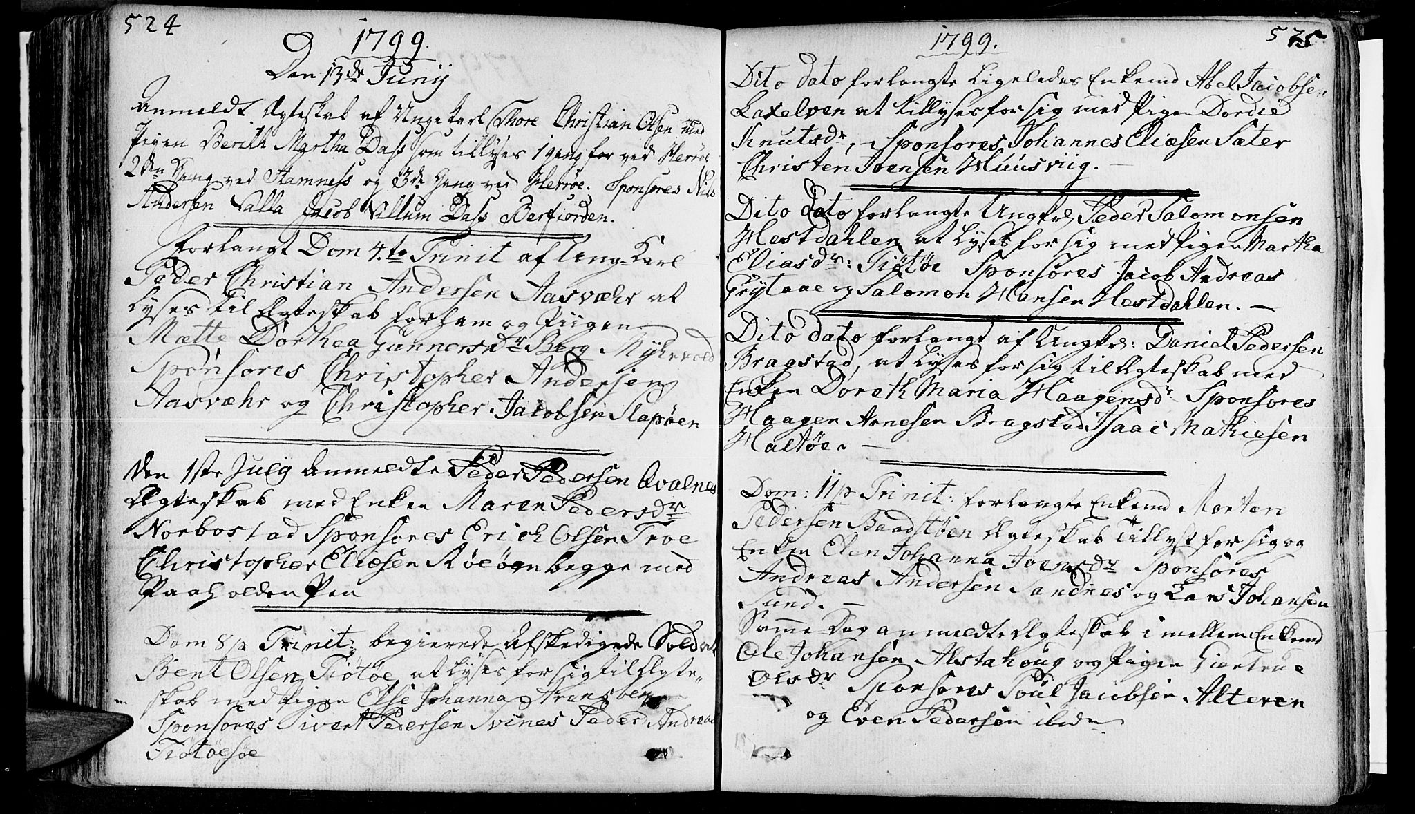 Ministerialprotokoller, klokkerbøker og fødselsregistre - Nordland, AV/SAT-A-1459/830/L0436: Ministerialbok nr. 830A05 /1, 1737-1804, s. 524-525