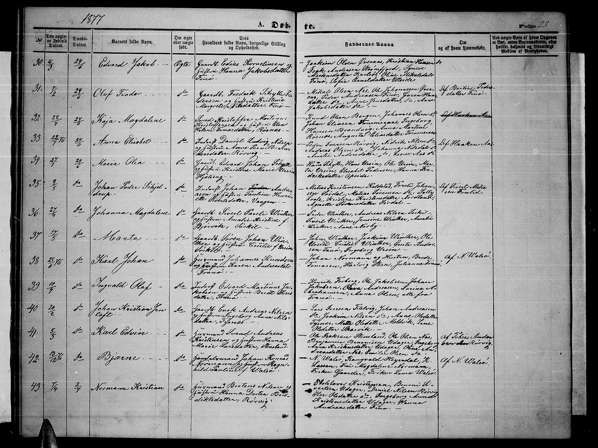 Ministerialprotokoller, klokkerbøker og fødselsregistre - Nordland, AV/SAT-A-1459/859/L0858: Klokkerbok nr. 859C04, 1873-1886, s. 28