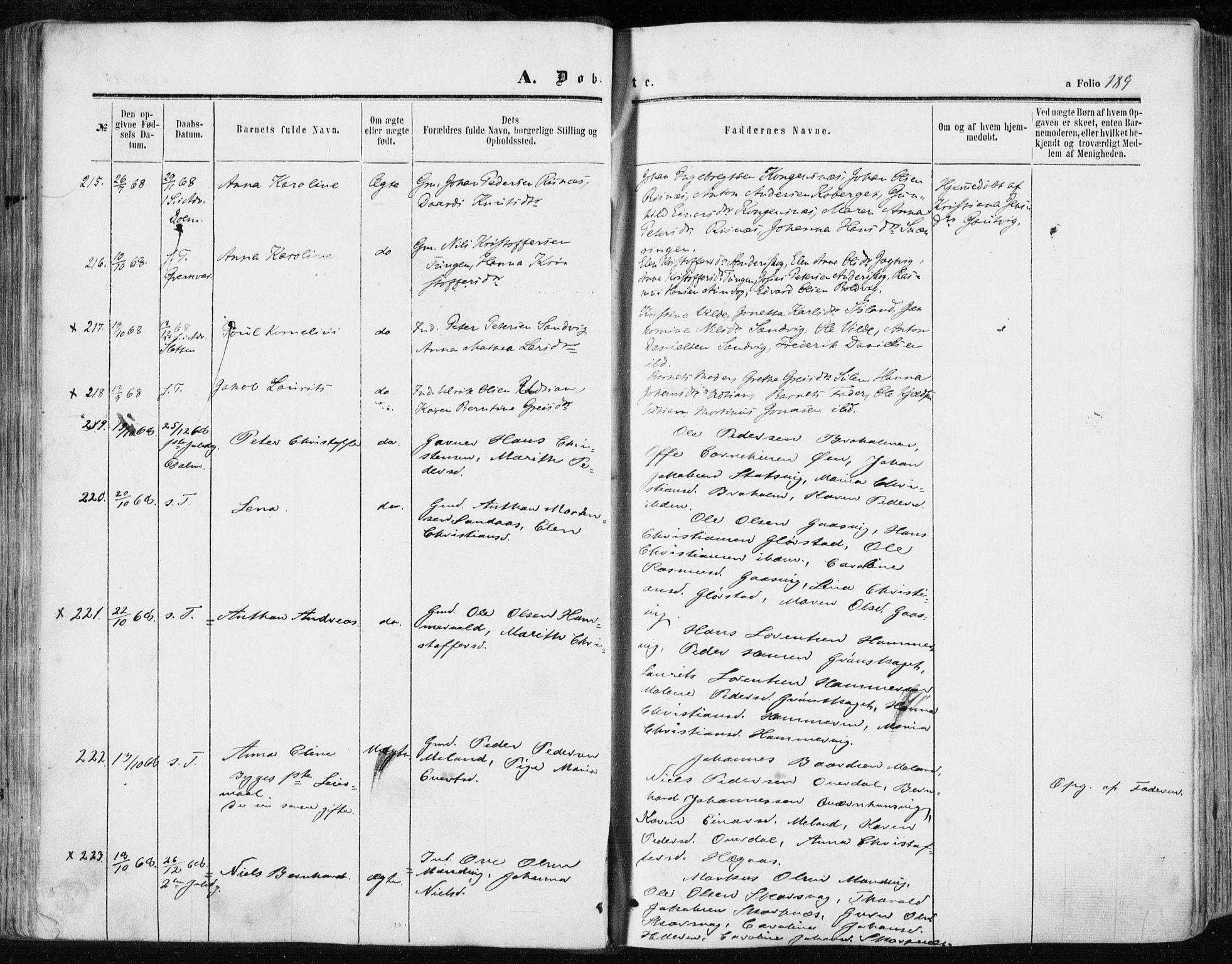 Ministerialprotokoller, klokkerbøker og fødselsregistre - Sør-Trøndelag, SAT/A-1456/634/L0531: Ministerialbok nr. 634A07, 1861-1870, s. 189
