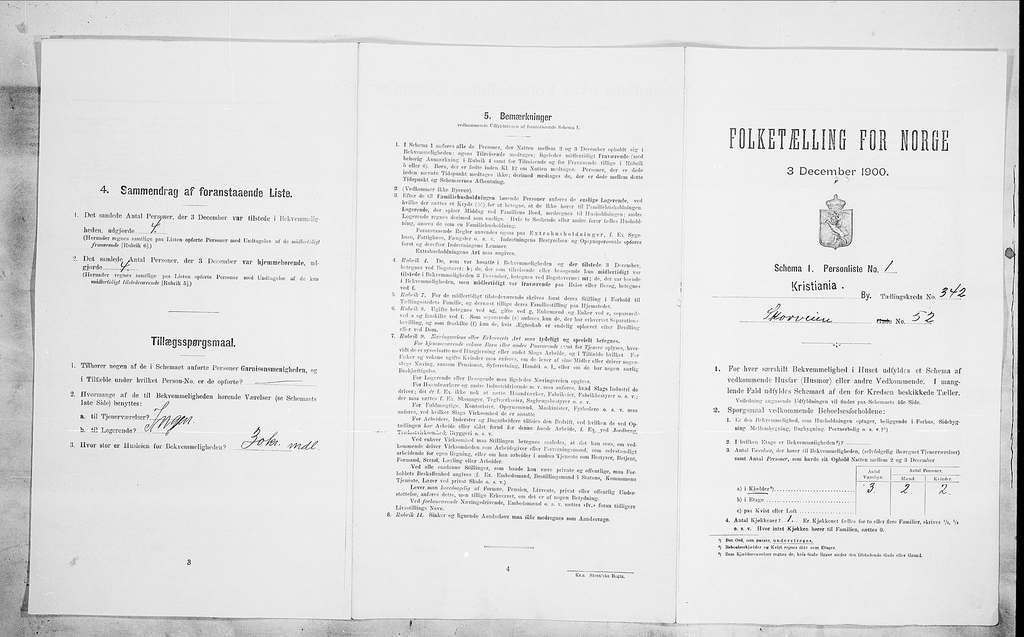 SAO, Folketelling 1900 for 0301 Kristiania kjøpstad, 1900, s. 86105