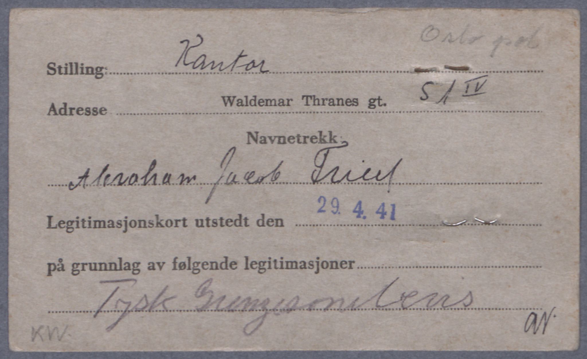 Sosialdepartementet, Våre Falne, RA/S-1708/E/Ee/L0021A: Fotografier av jøder på legitimasjonskort (1941-42), 1941-1942, s. 130