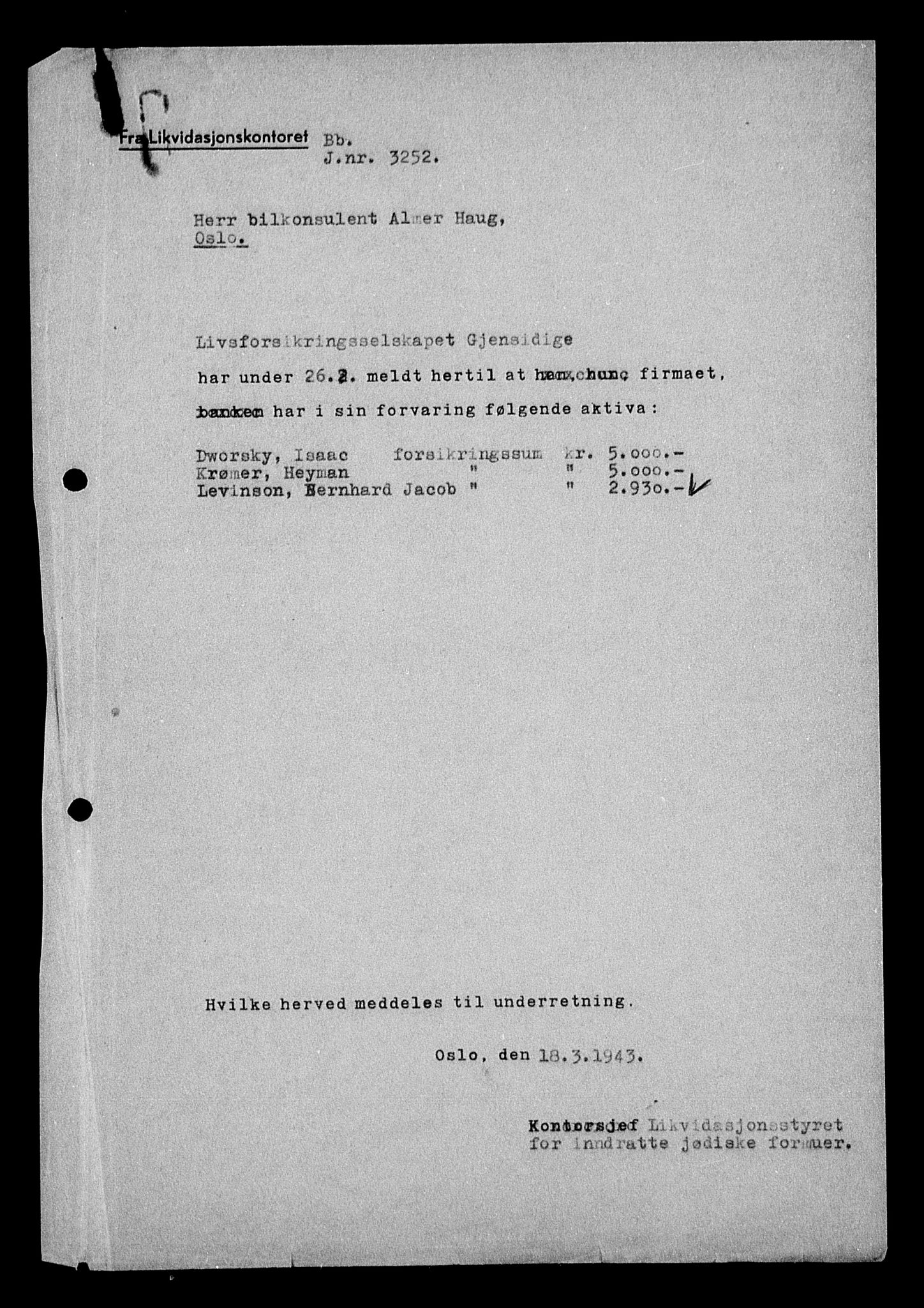 Justisdepartementet, Tilbakeføringskontoret for inndratte formuer, AV/RA-S-1564/H/Hc/Hcc/L0958: --, 1945-1947, s. 496