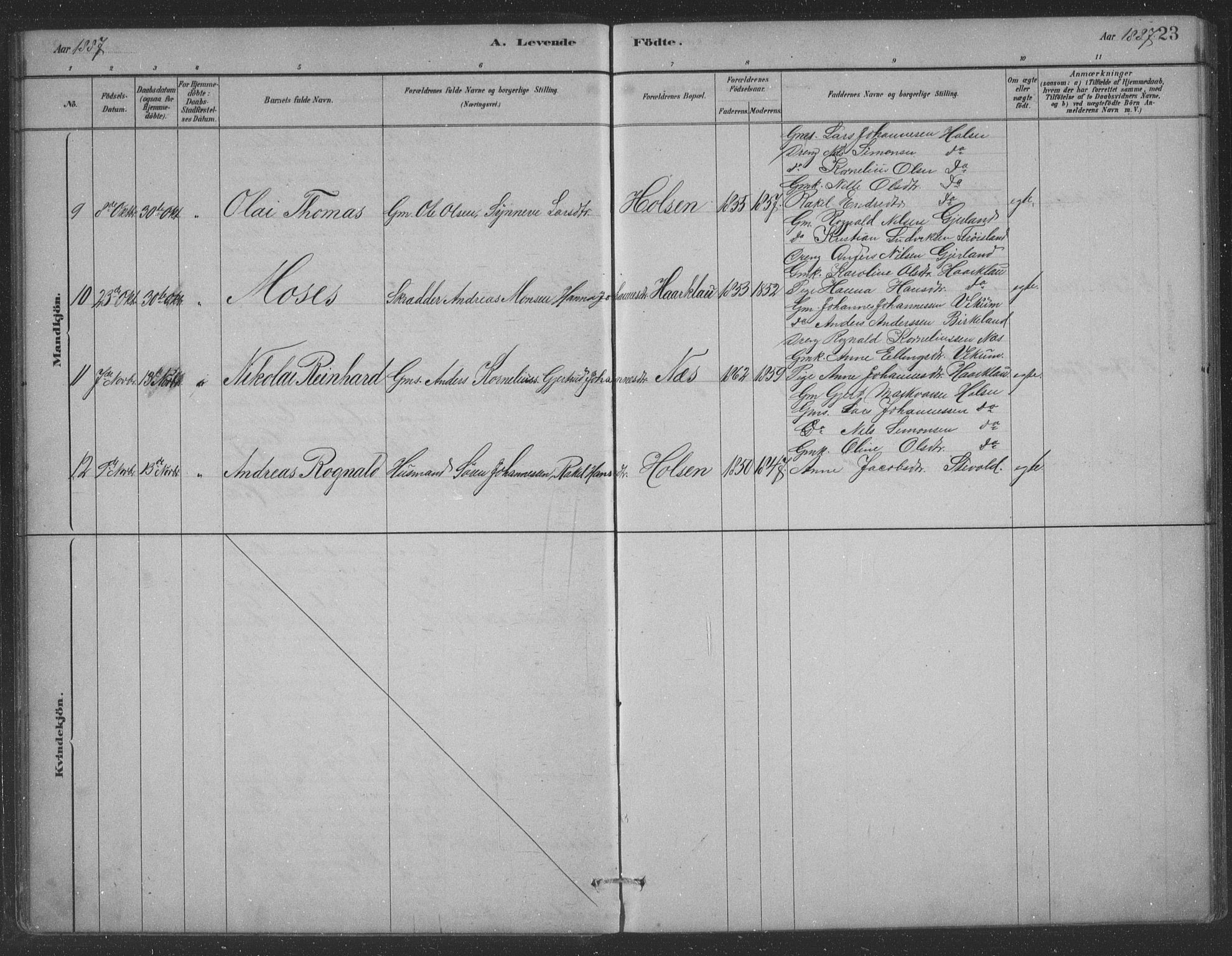 Førde sokneprestembete, AV/SAB-A-79901/H/Hab/Habc/L0002: Klokkerbok nr. C 2, 1881-1911, s. 23