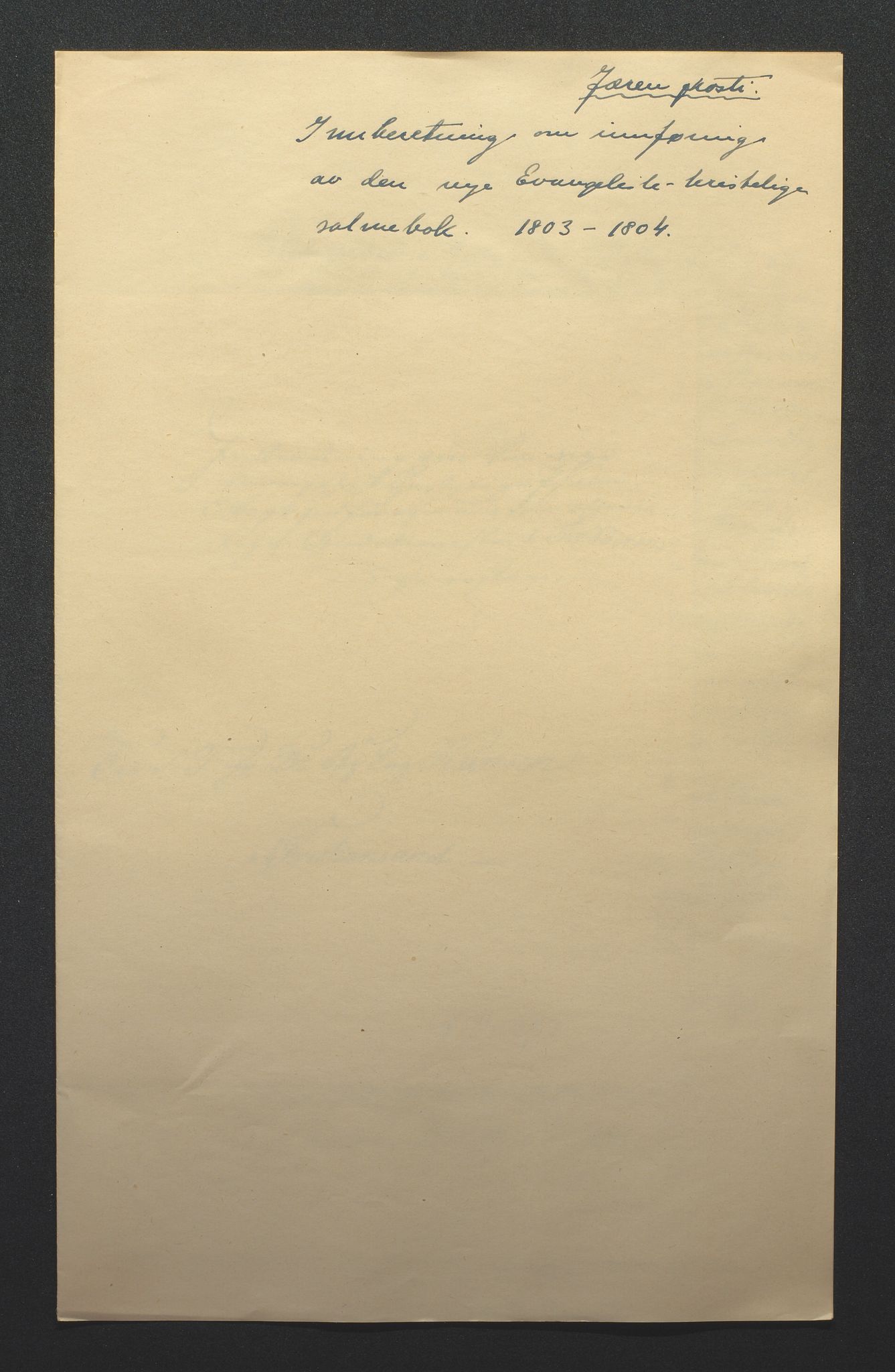 Biskopen i Kristiansand, AV/SAK-1113-0001/G/Gc/L0007: C 79 - Presteinnberetninger, 1801-1822, s. 443