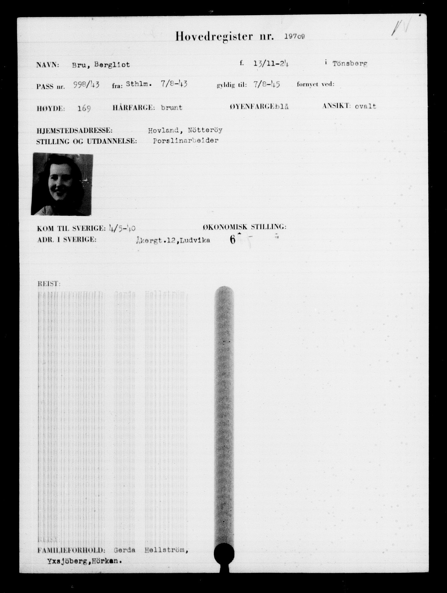 Den Kgl. Norske Legasjons Flyktningskontor, RA/S-6753/V/Va/L0009: Kjesäterkartoteket.  Flyktningenr. 18502-22048, 1940-1945, s. 1364