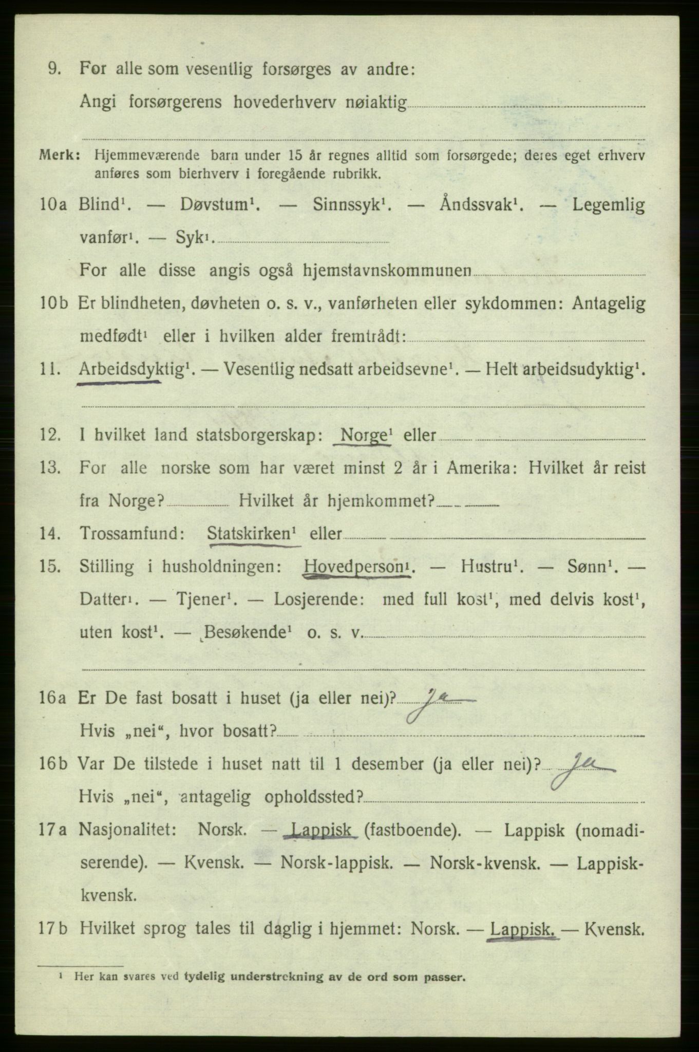 SATØ, Folketelling 1920 for 2017 Kvalsund herred, 1920, s. 2919