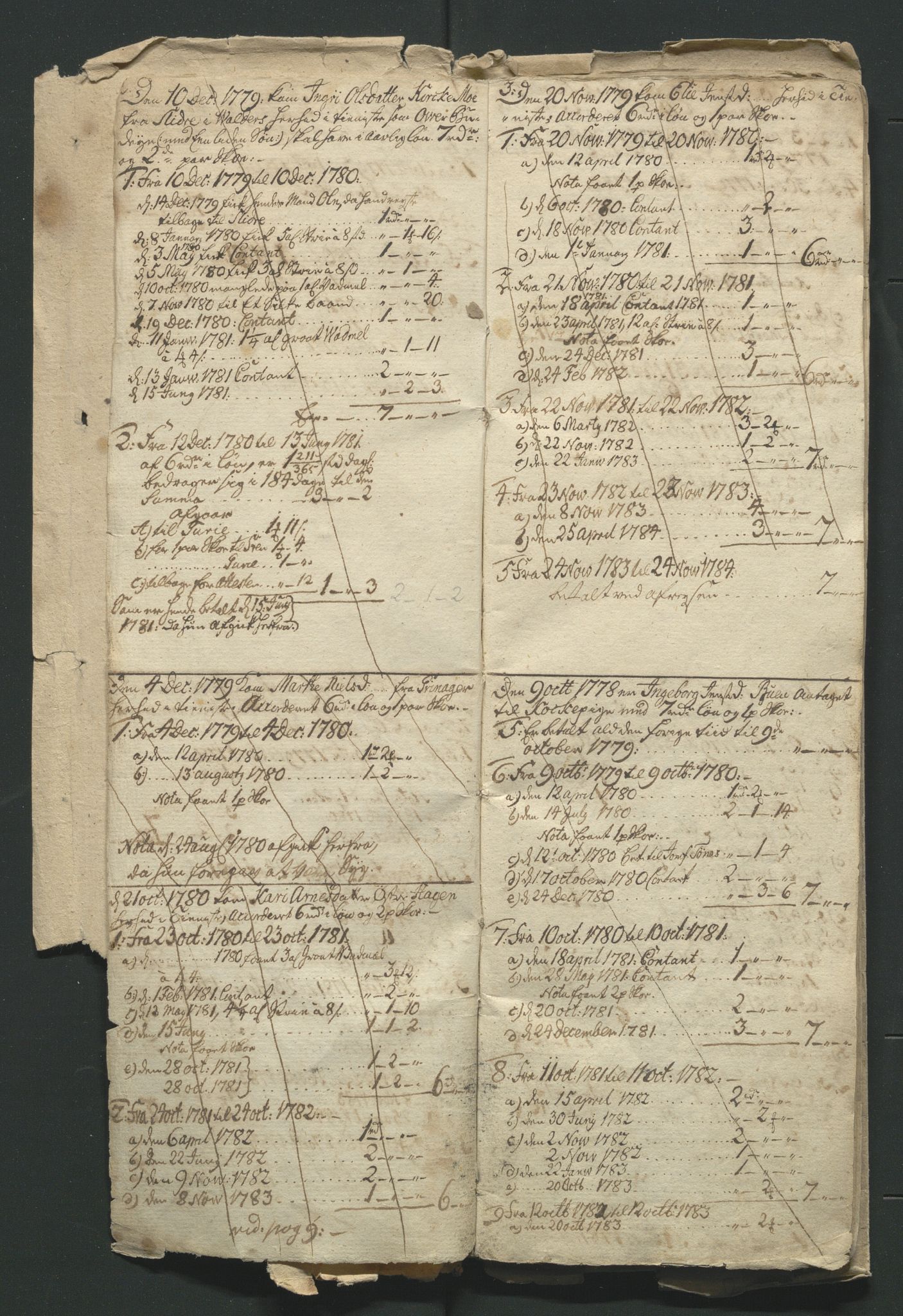 Åker i Vang, Hedmark, og familien Todderud, AV/SAH-ARK-010/R/Ra/L0002/0001: Regnskapsbøker/lister / Lønningsbok for tjenestefolkene, 1779-1841