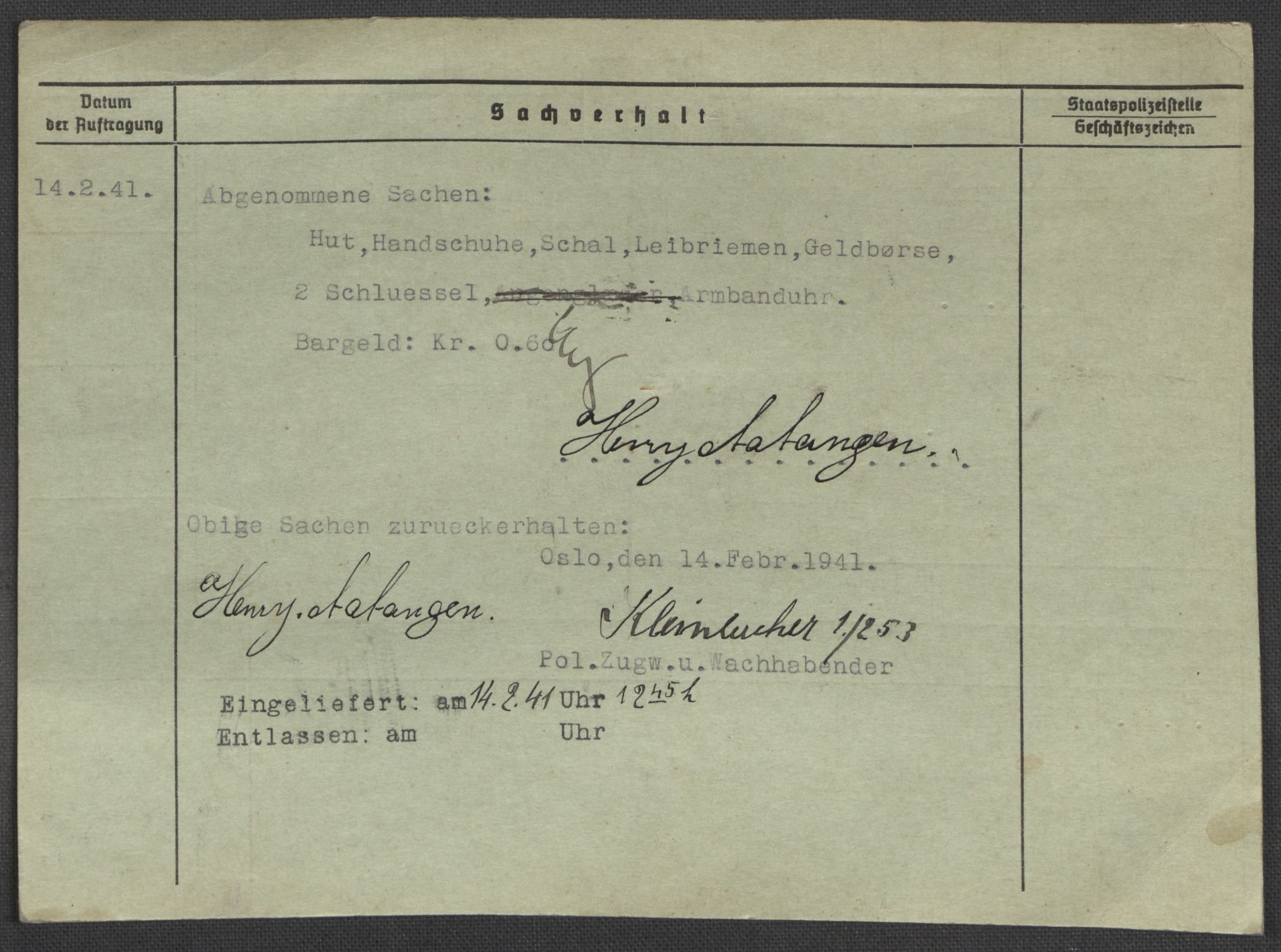 Befehlshaber der Sicherheitspolizei und des SD, AV/RA-RAFA-5969/E/Ea/Eaa/L0010: Register over norske fanger i Møllergata 19: Sø-Å, 1940-1945, s. 1529