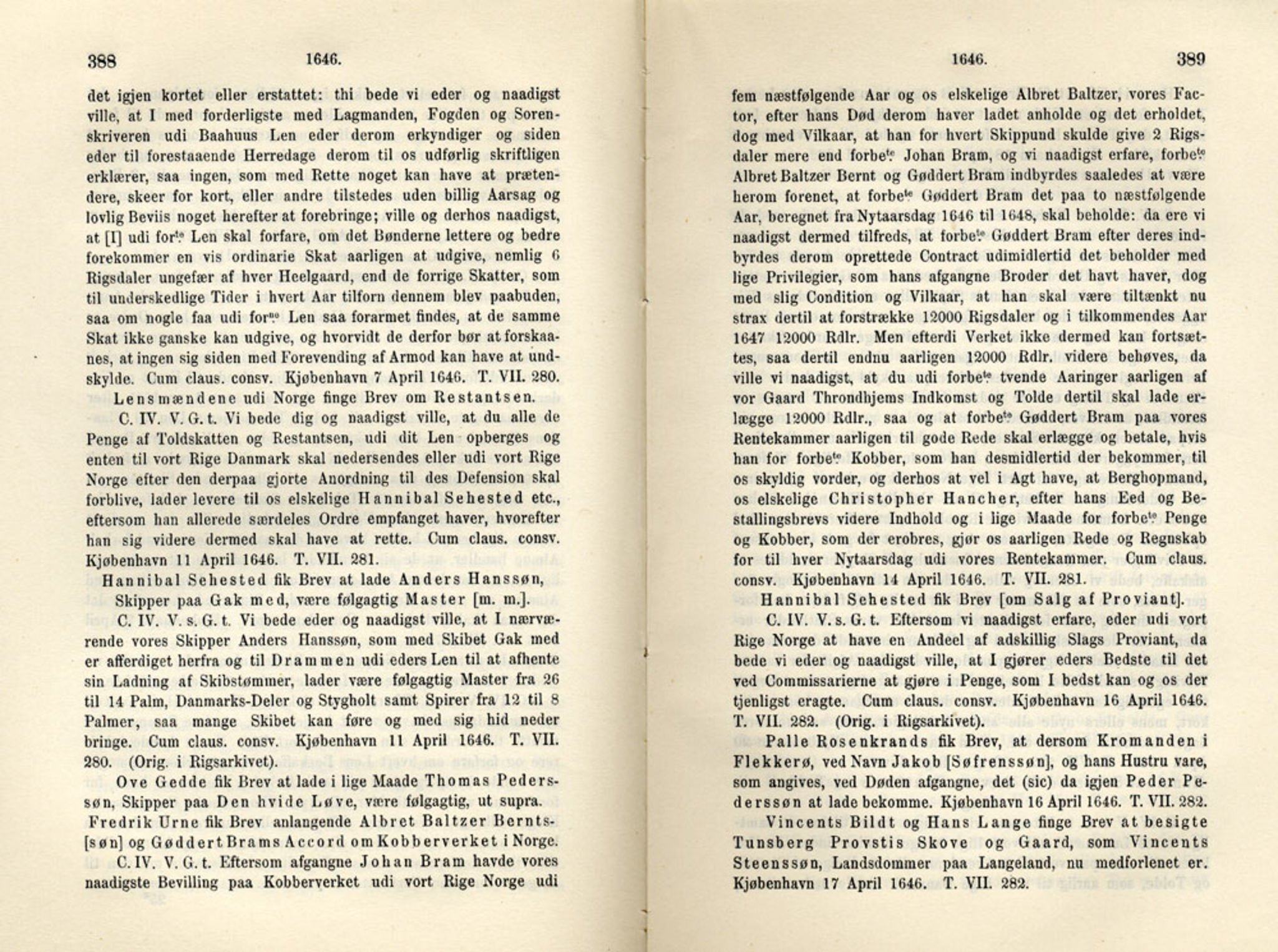 Publikasjoner utgitt av Det Norske Historiske Kildeskriftfond, PUBL/-/-/-: Norske Rigs-Registranter, bind 8, 1641-1648, s. 388-389