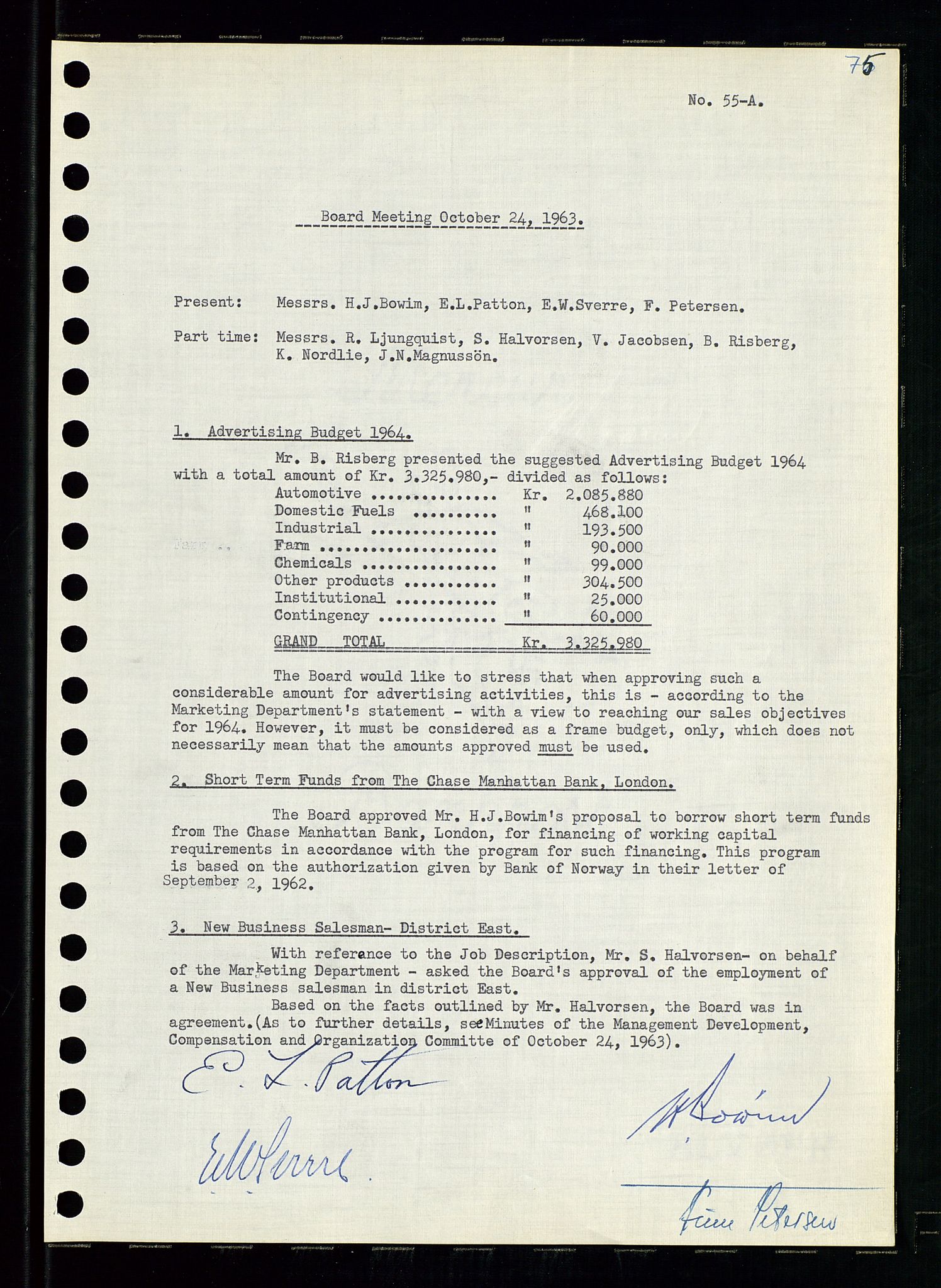 Pa 0982 - Esso Norge A/S, AV/SAST-A-100448/A/Aa/L0001/0004: Den administrerende direksjon Board minutes (styrereferater) / Den administrerende direksjon Board minutes (styrereferater), 1963-1964, s. 186