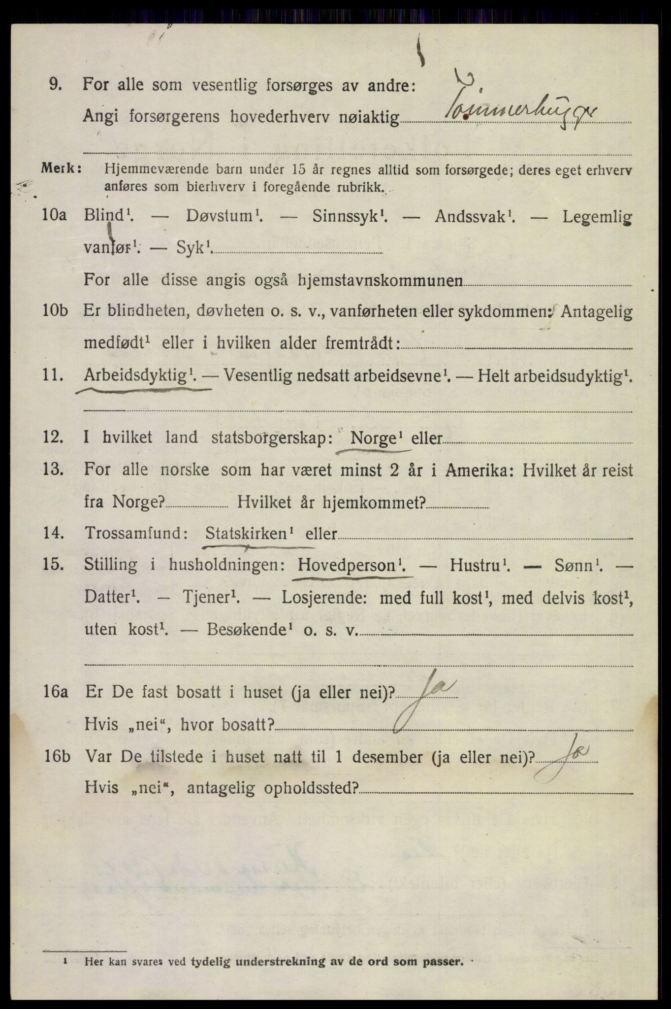 SAKO, Folketelling 1920 for 0824 Gransherad herred, 1920, s. 1427