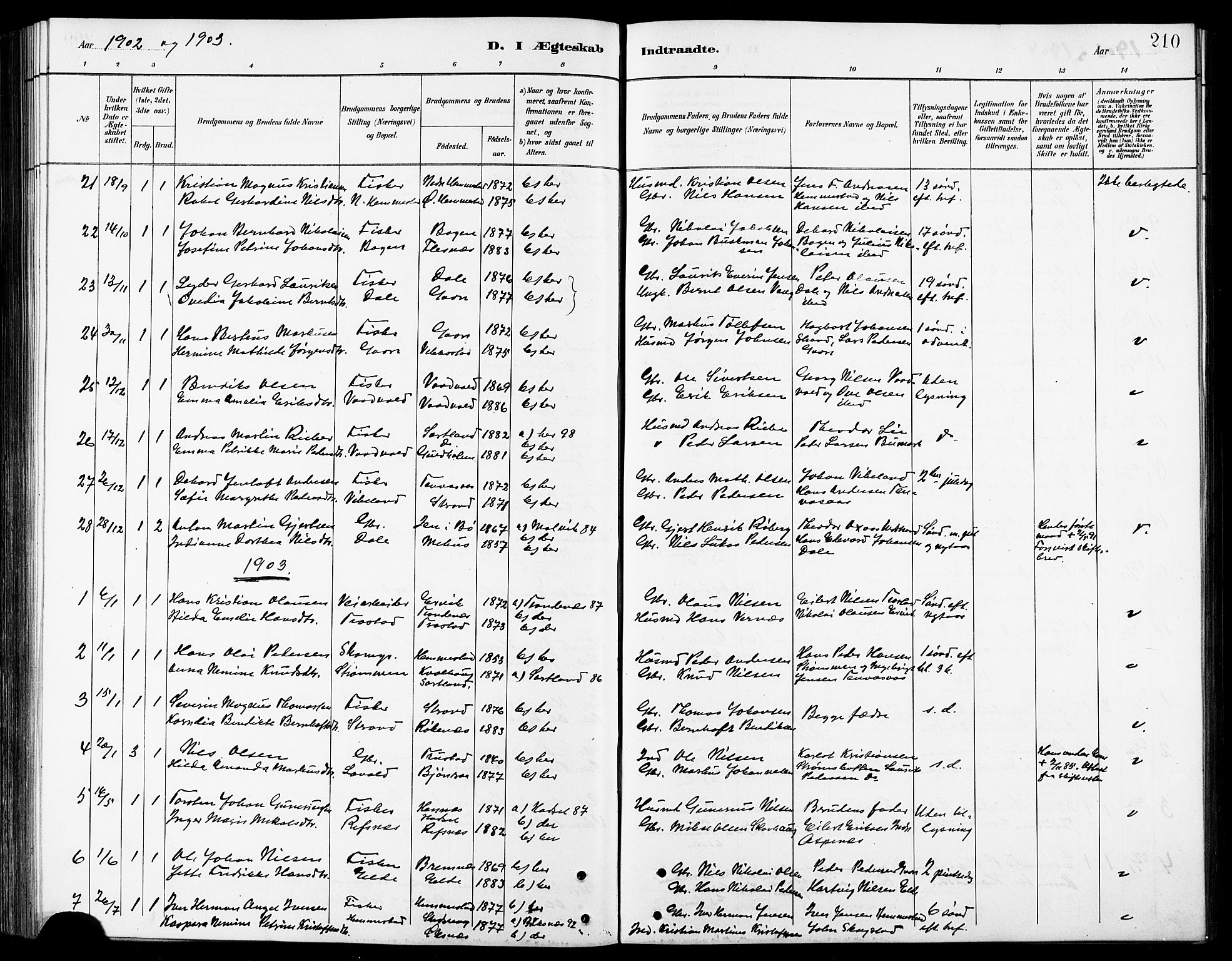 Kvæfjord sokneprestkontor, AV/SATØ-S-1323/G/Ga/Gab/L0005klokker: Klokkerbok nr. 5, 1886-1911, s. 210