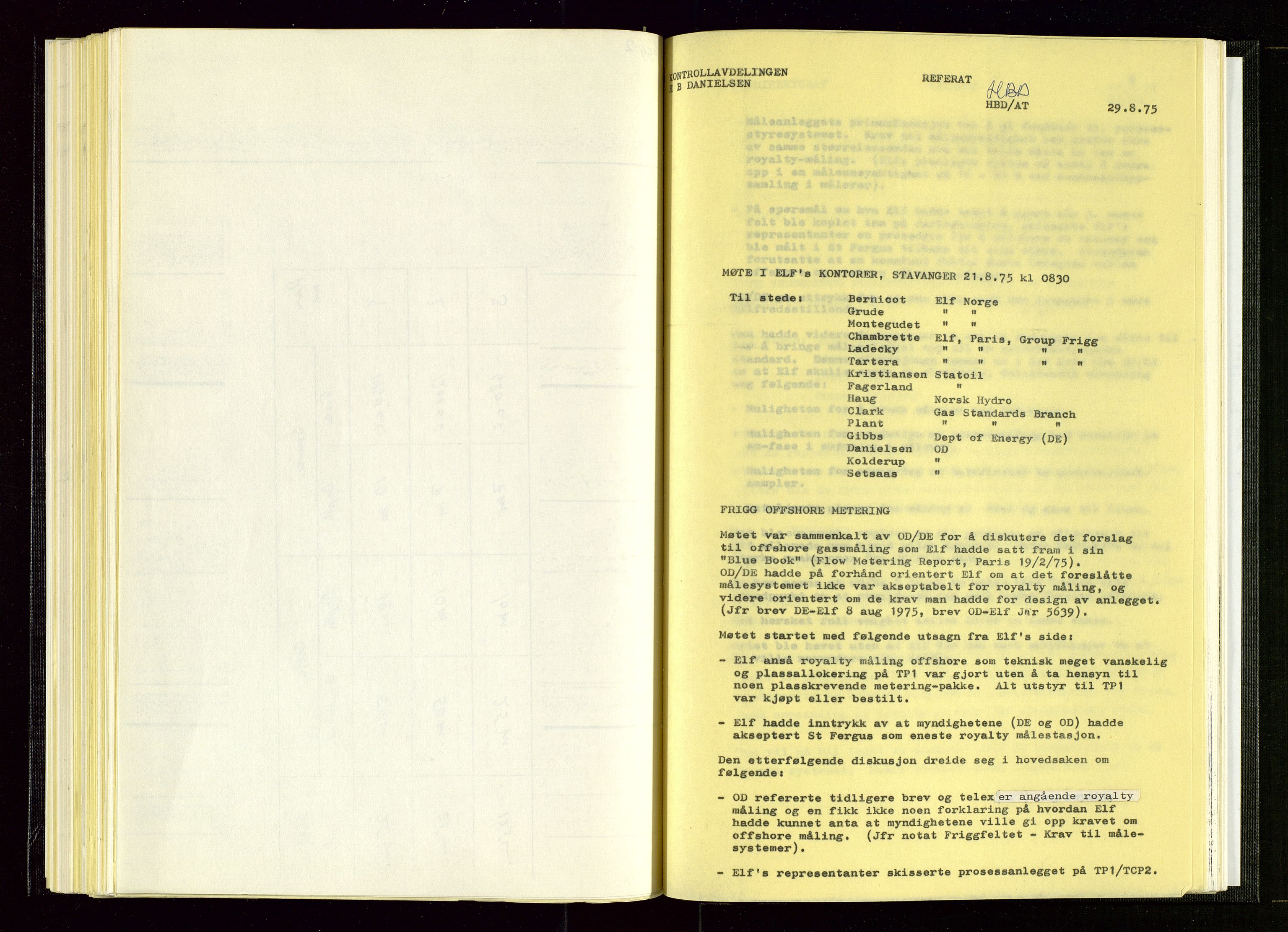 Oljedirektoratet, AV/SAST-A-101366/Aa/L0006: Referatprotokoller, 1975