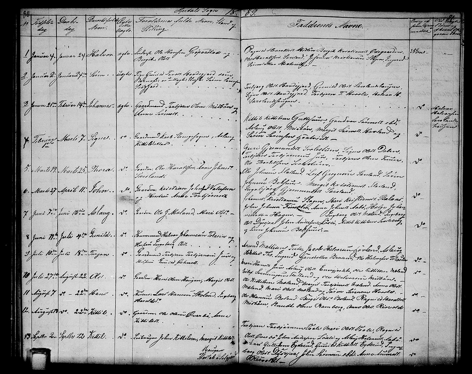 Hjartdal kirkebøker, AV/SAKO-A-270/G/Ga/L0002: Klokkerbok nr. I 2, 1854-1888, s. 80-81
