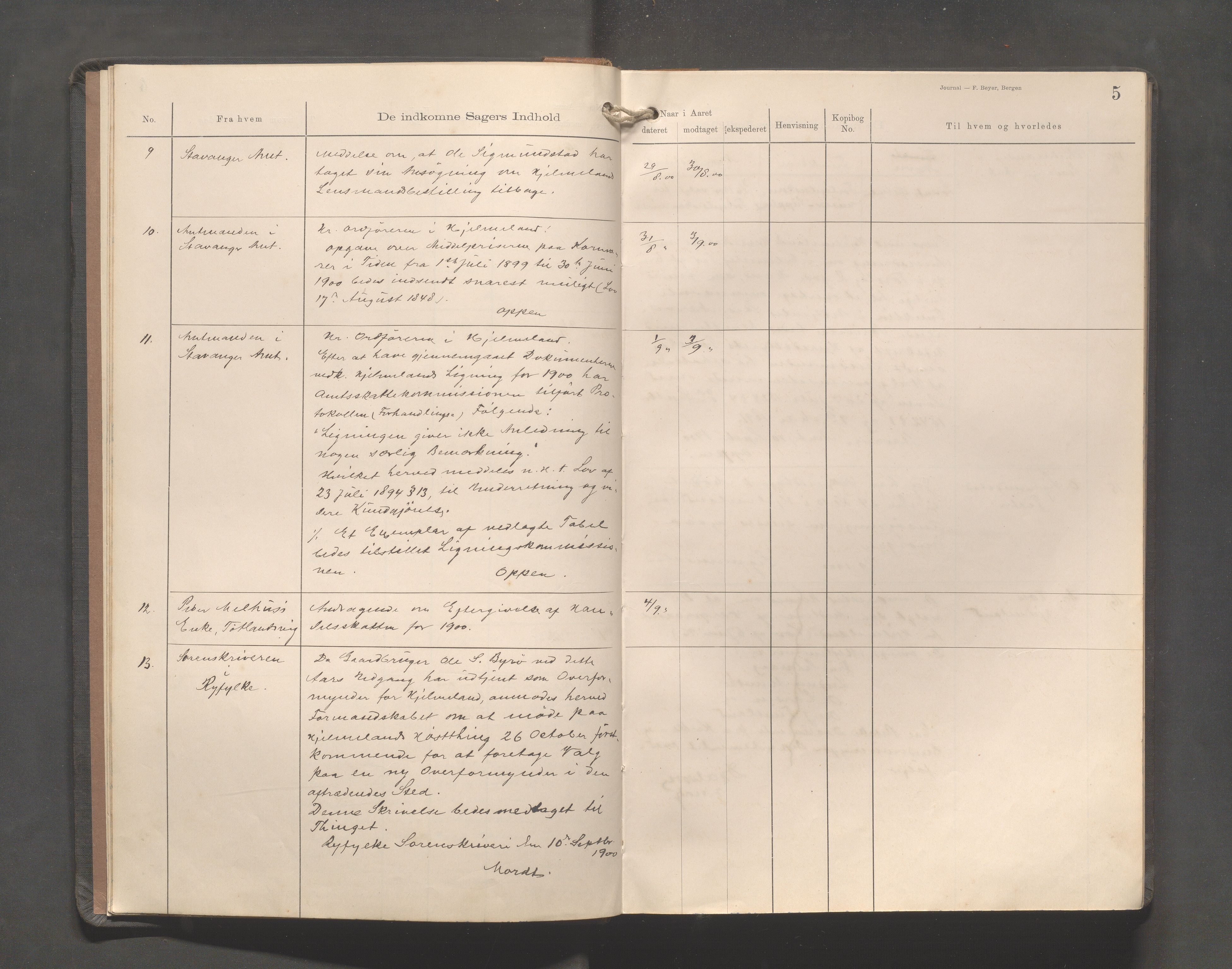 Hjelmeland kommune - Formannskapet, IKAR/K-102522/C/L0002: Journal, 1900-1907, s. 5