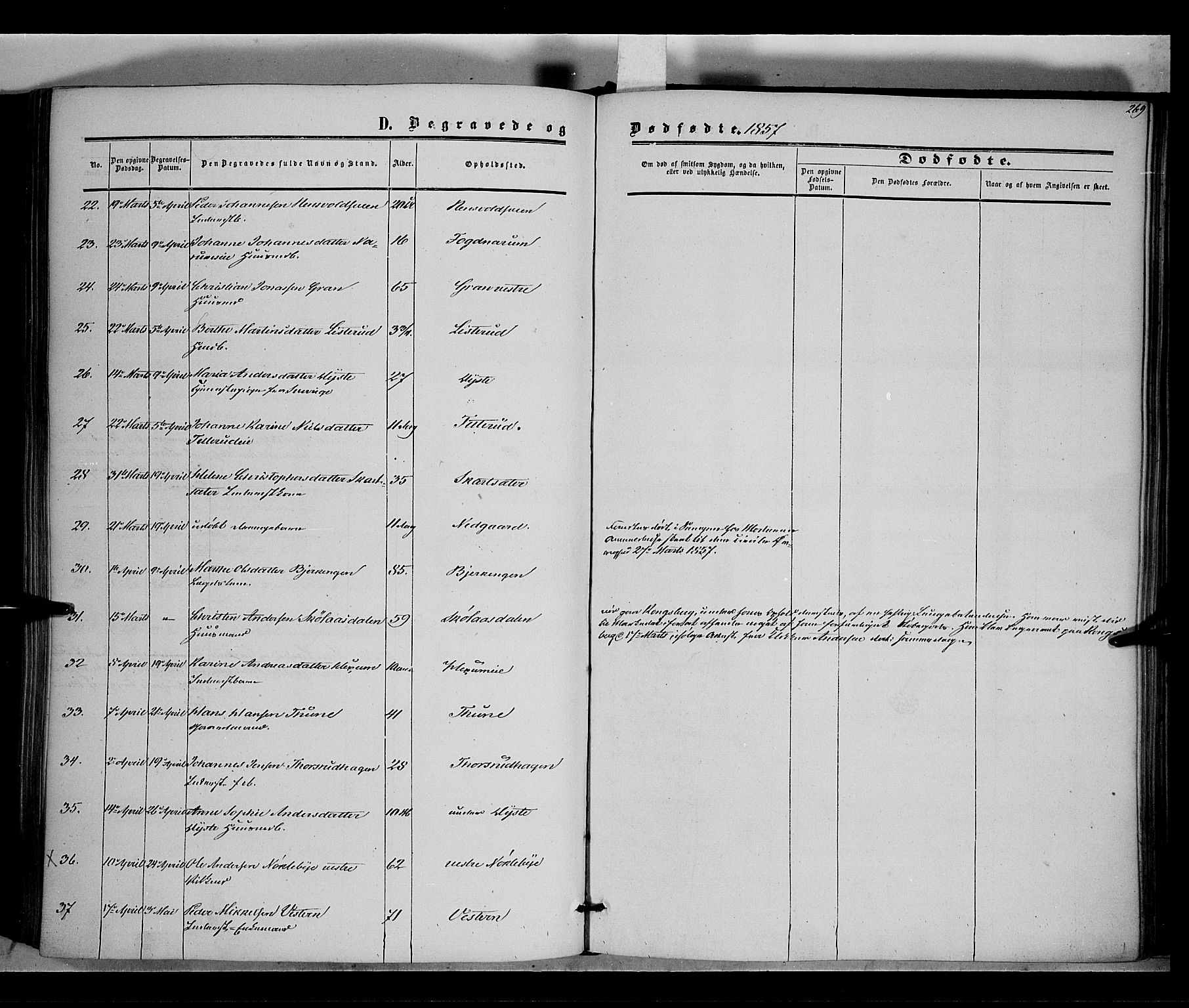 Vestre Toten prestekontor, SAH/PREST-108/H/Ha/Haa/L0006: Ministerialbok nr. 6, 1856-1861, s. 269